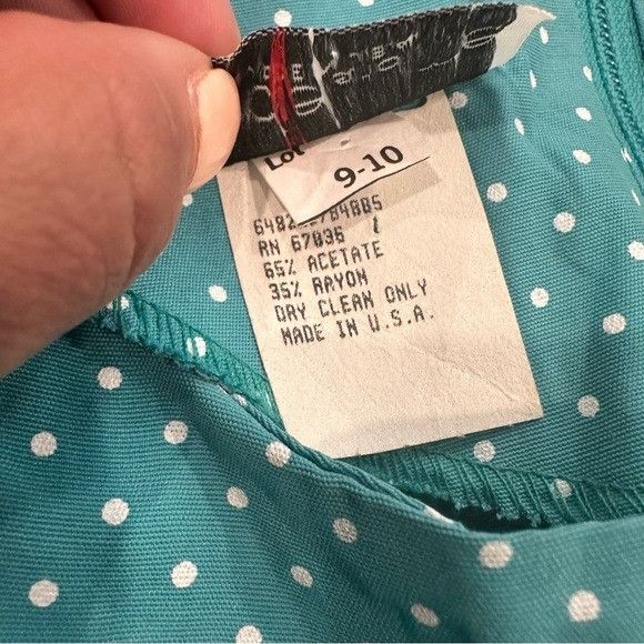 Vintage Vintage 90’s Teal Polka Dot Belted Dress “Blondie and Me” NW Size M / US 6-8 / IT 42-44 - 6 Thumbnail