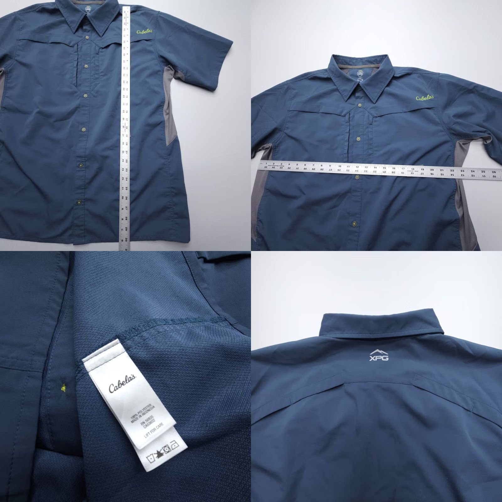 Vintage Cabela's XPG Vented Shirt Mens XL Blue Hiking Fishing Outdoor Sports Tech Light Shirt Size US XL / EU 56 / 4 - 8 Thumbnail