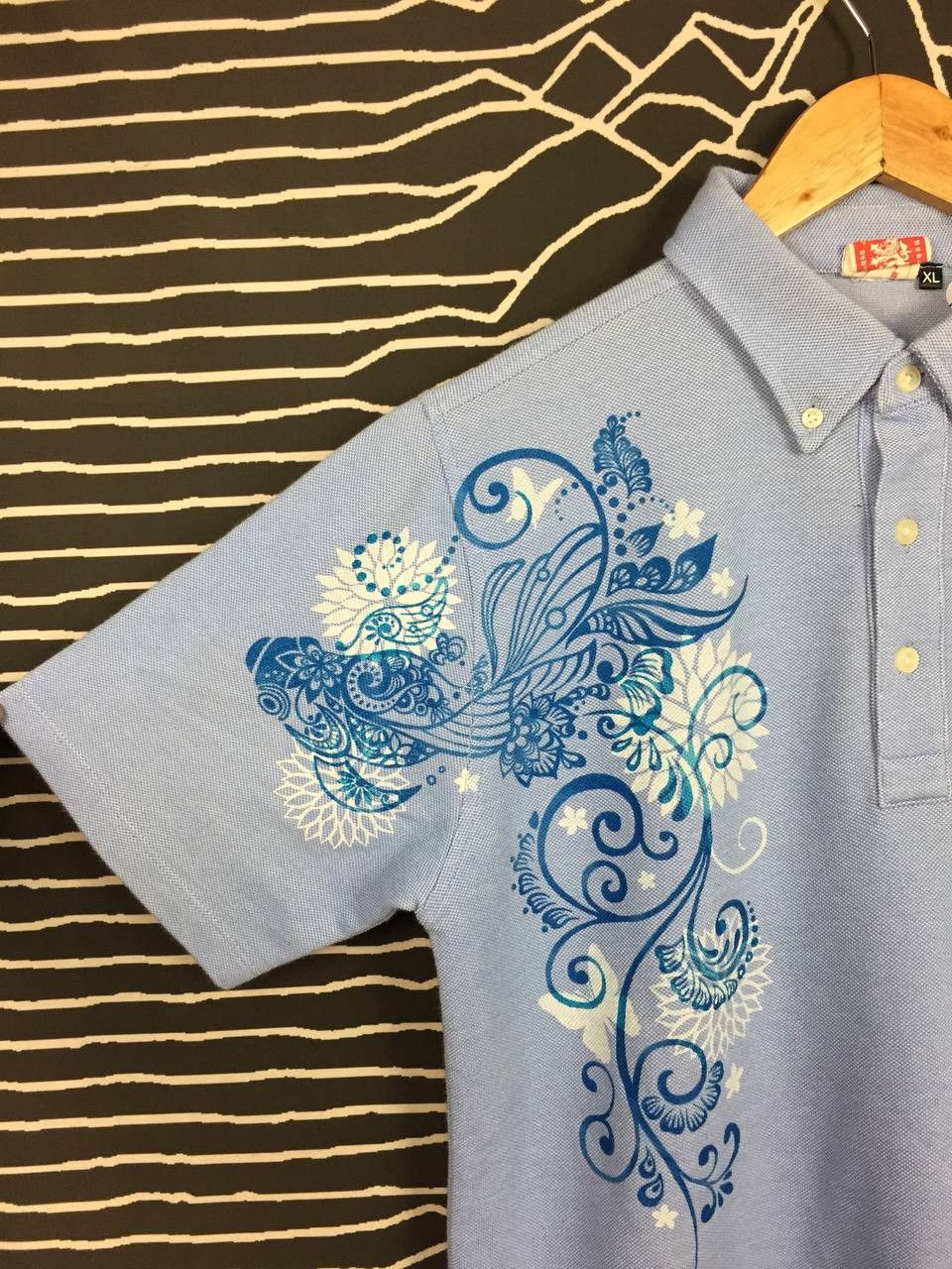 Japanese Brand × Vintage Polo Yushi Okinawa Kariyushi Wear Floral Printed Polo tee Size US M / EU 48-50 / 2 - 4 Thumbnail