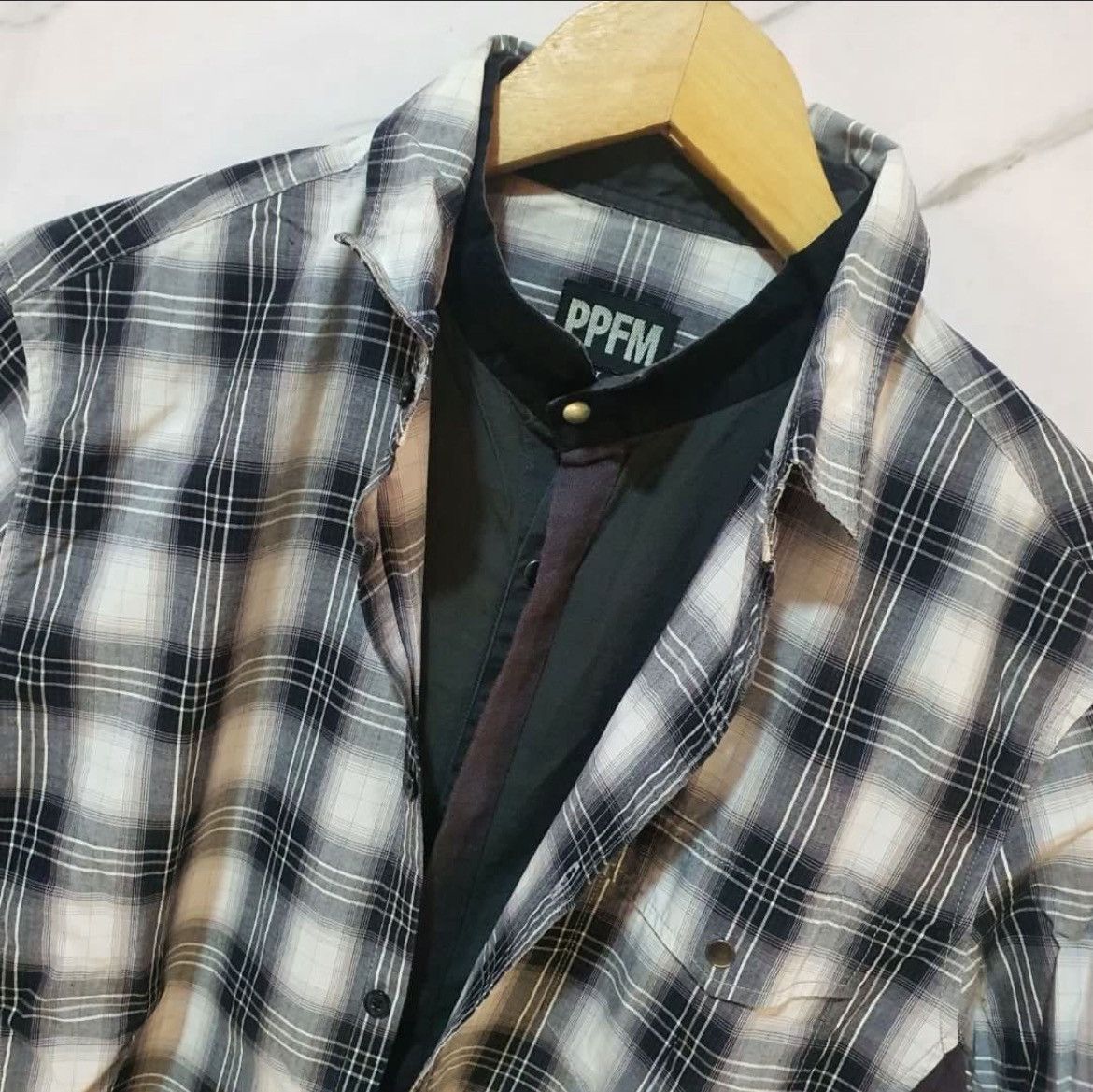 PPFM Ppfm Double Layer Plaid Shirt Size US M / EU 48-50 / 2 - 2 Thumbnail