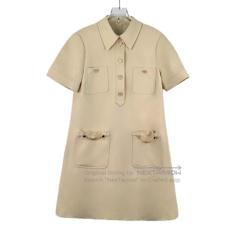 Gucci Gucci Beige double G mulberry silk mixed wool short-sleeve Size XS / US 0-2 / IT 36-38 - 1 Thumbnail