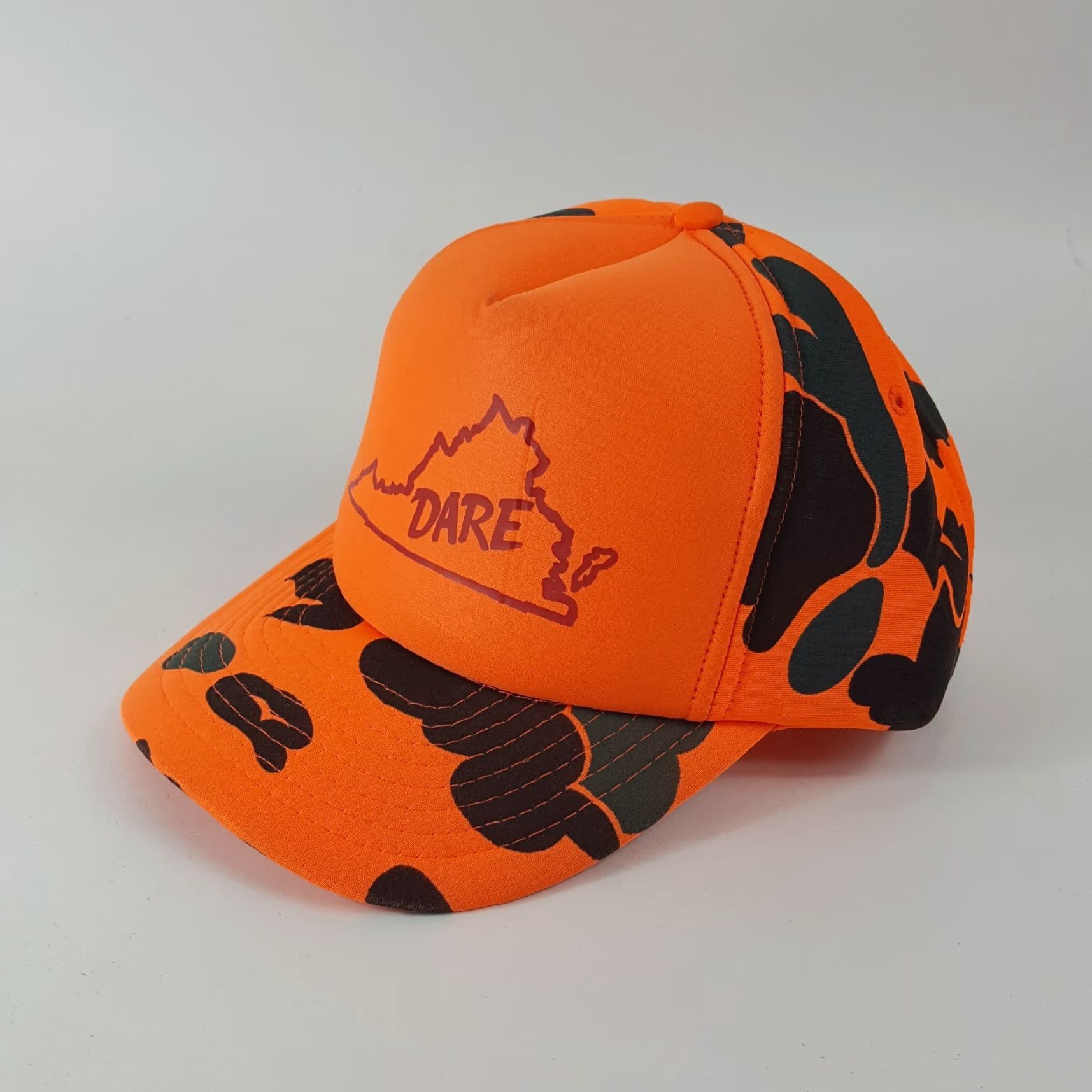 Vintage VINTAGE Dare Virginia Trucker Hat - Orange Camouflage Snapback Adjustable Cotton Baseball Cap - Men’s One Size - 90s 00s USA Outdoor Hunting Style Size ONE SIZE - 4 Thumbnail