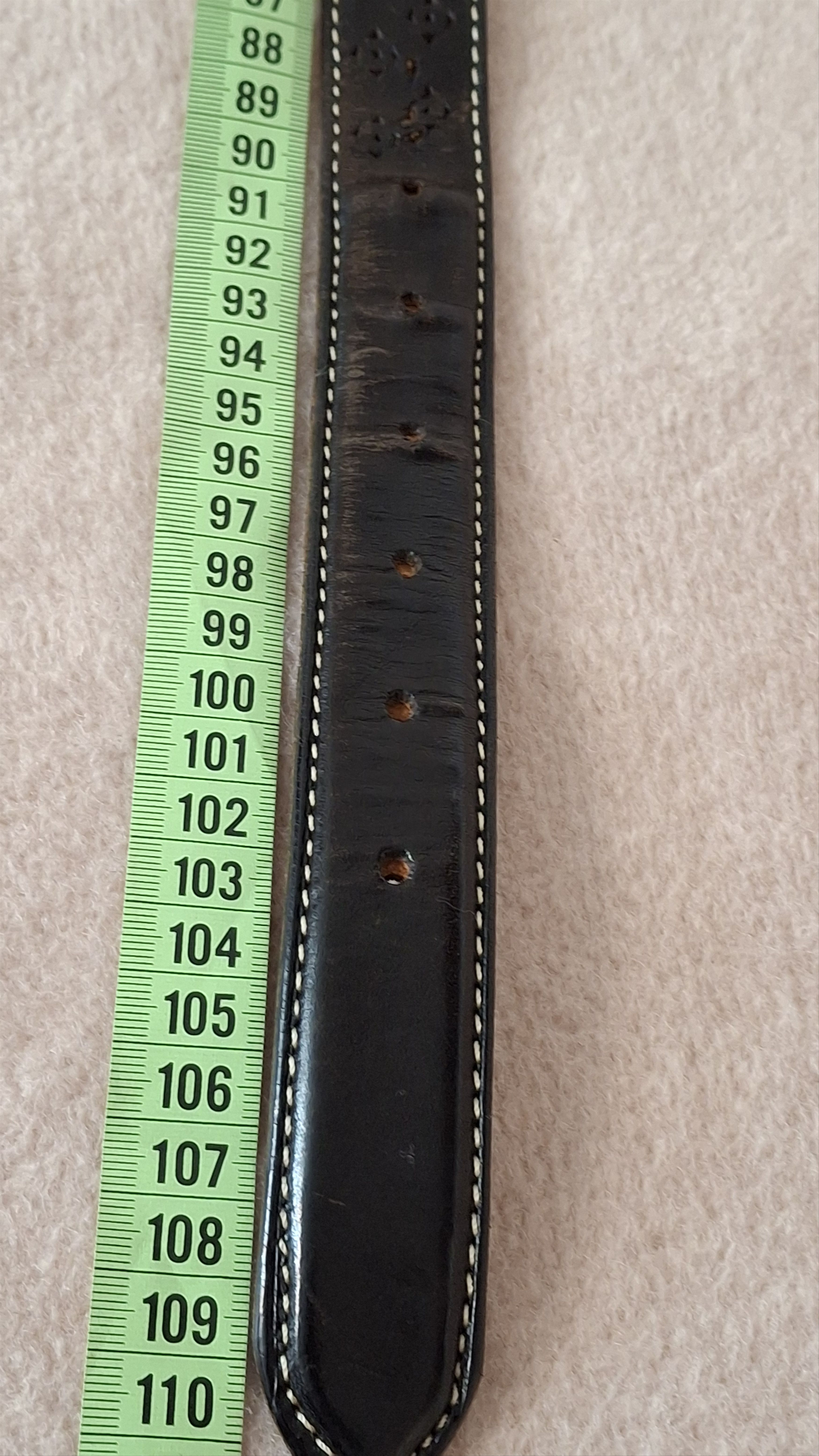Felisi Embossed Black Leather Belt – Felisi Made in Italy Size 38 - 14 Thumbnail