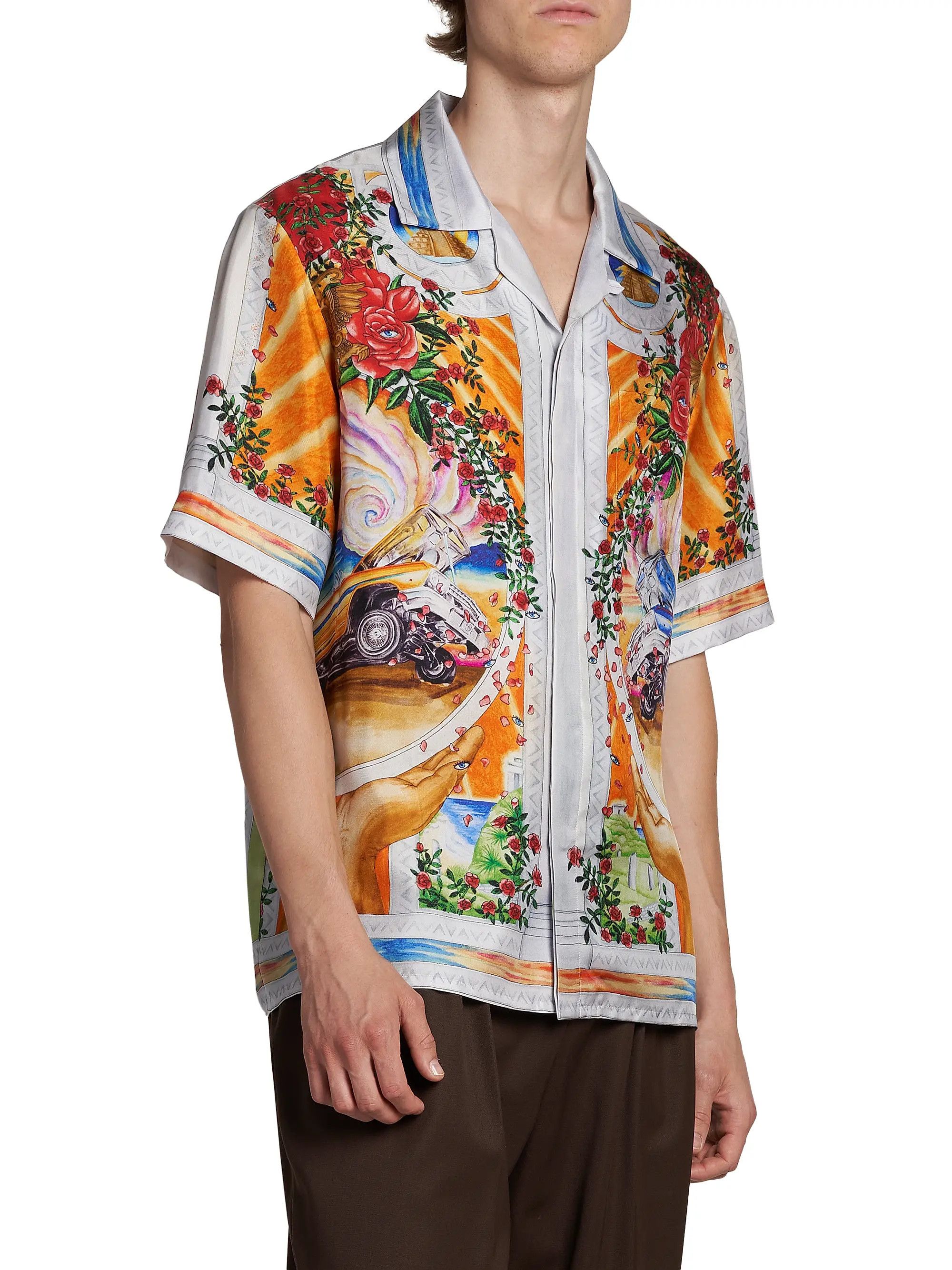 Casablanca os11x0725 Short-Sleeve Cuban Collar Silk Shirt in Multicolor Size US S / EU 44-46 / 1 - 4 Thumbnail
