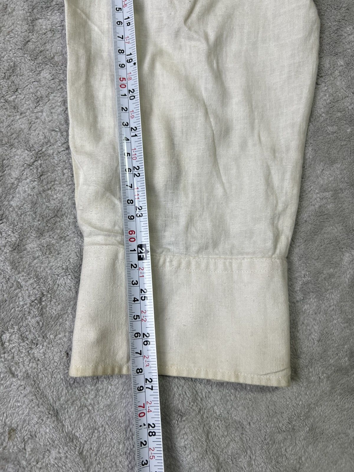 Armani Vintage Armani Jeans Linen Cotton Pullover Shirt Cream Beige Size US XL / EU 56 / 4 - 15 Thumbnail