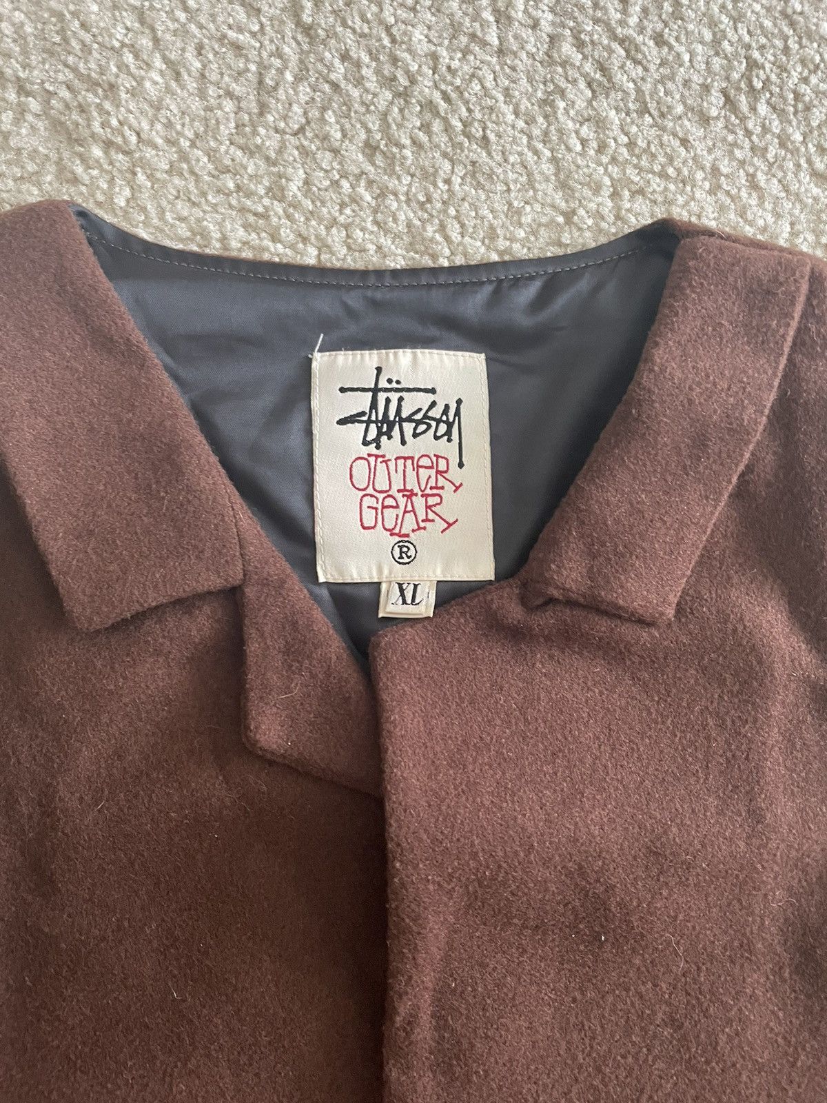 Stussy × Vintage Y-2K Vintage Stussy Outer Gear Wool Button-Up Vest Brown Size US L / EU 52-54 / 3 - 2 Thumbnail