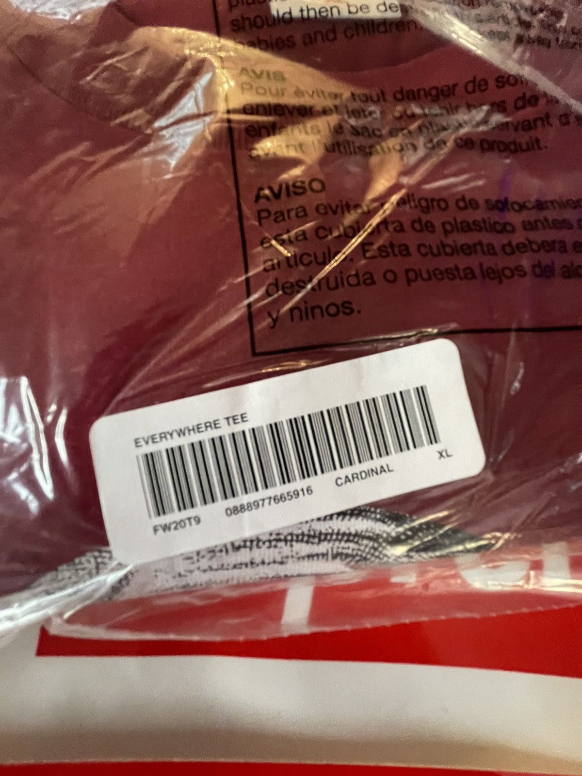 Supreme SUPREME EVERYWHERE TEE-CARDINAL XL Size US XL / EU 56 / 4 - 3 Thumbnail