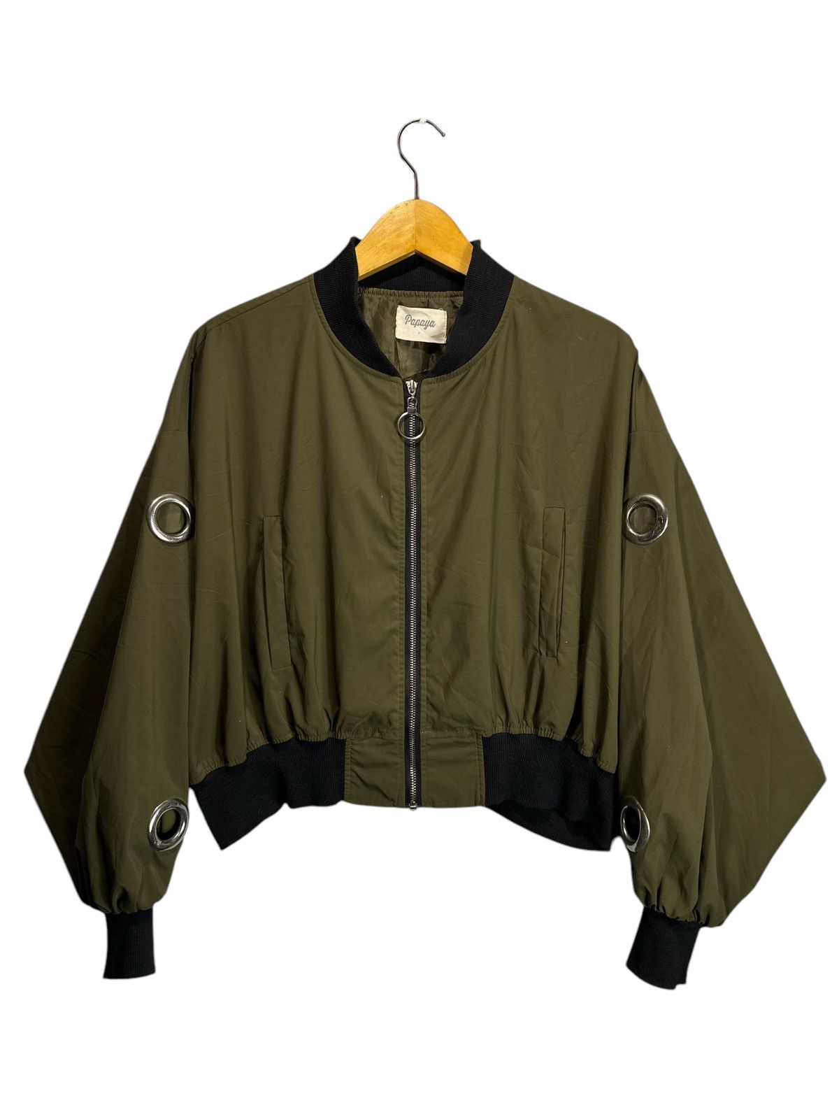 If Six Was Nine PAPAYA CROPPED BOMBER JACKET STUDDED IFSIXWASNINE LGB STYLE Size US XL / EU 56 / 4 - 5 Thumbnail