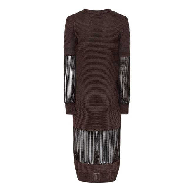 Bottega Veneta Bottega Veneta Crew Neck Midi Sweater Dress in Brown Size XL / US 12-14 / IT 48-50 - 2 Thumbnail