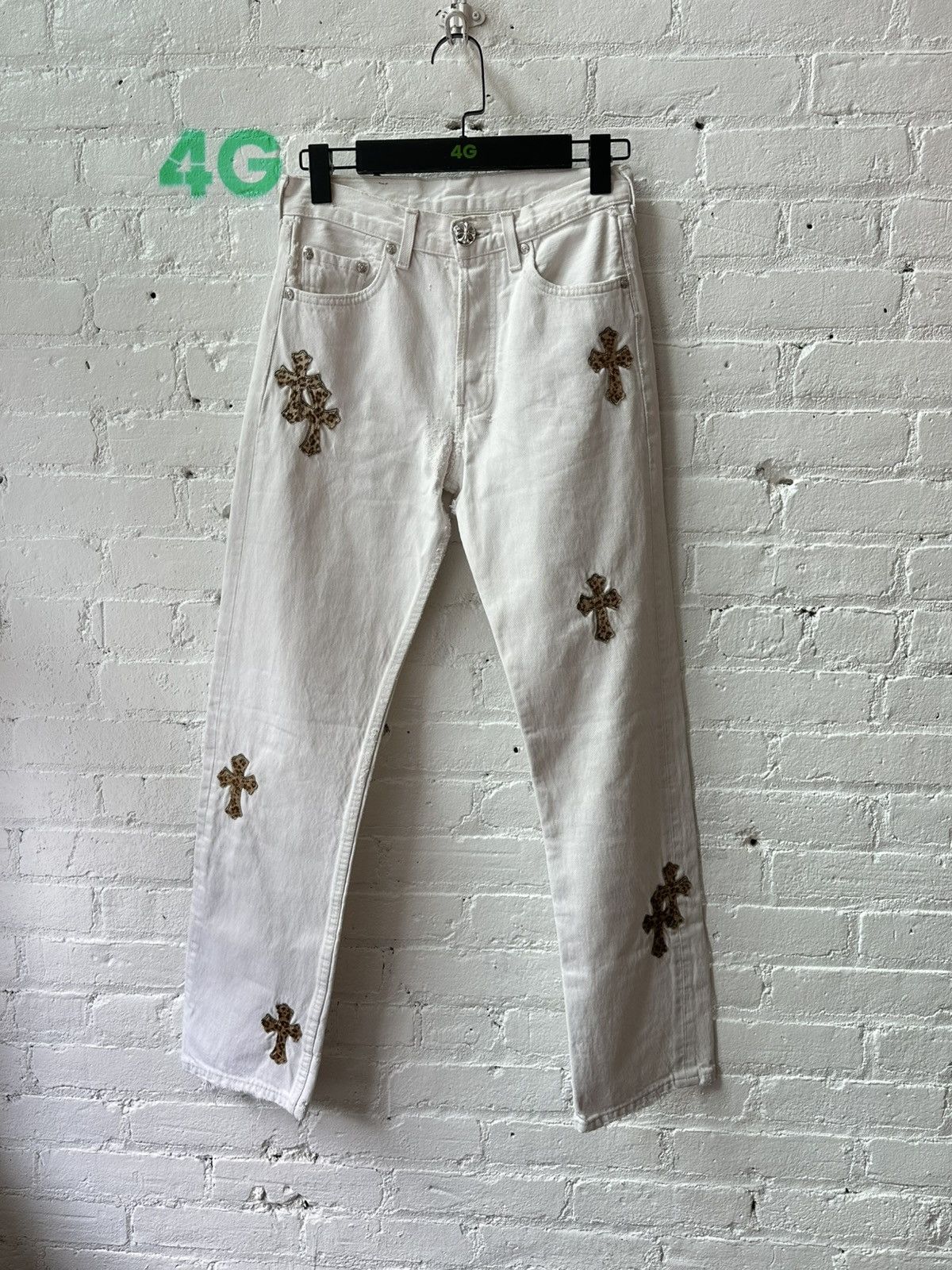 Chrome Hearts CHROME HEARTS WHITE CHEETAH PATCH DENIM Size US 26 / EU 42 - 1 Thumbnail