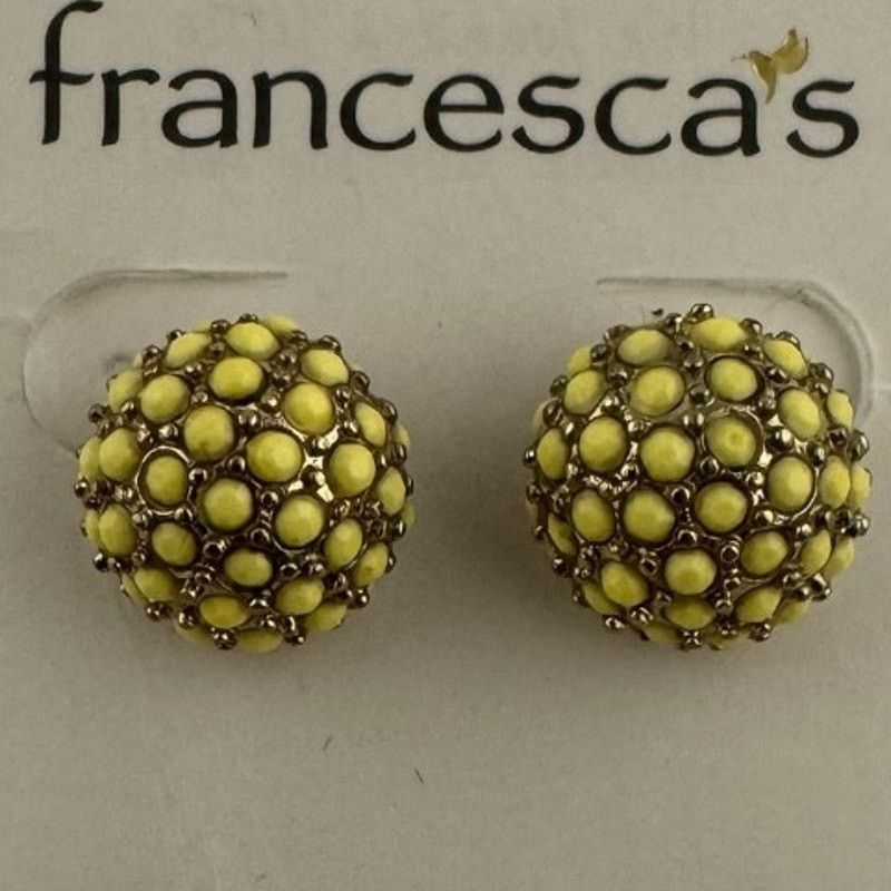 Other Francesca’s Women’s Yellow & Gold Retro 50’s Earrings – NWT Size ONE SIZE - 1 Thumbnail