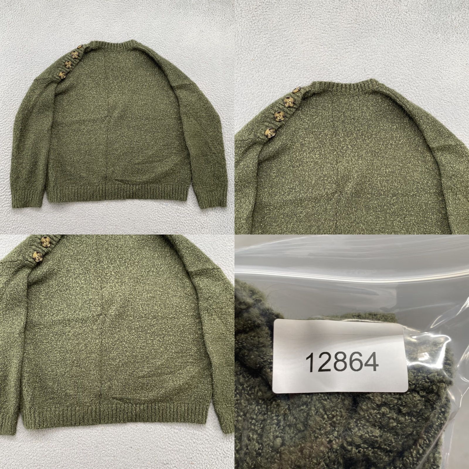 Vintage Pink Rose Pullover Sweater Women’s Green Acrylic Knit Long Sleeve Size L Size L / US 10 / IT 46 - 8 Thumbnail