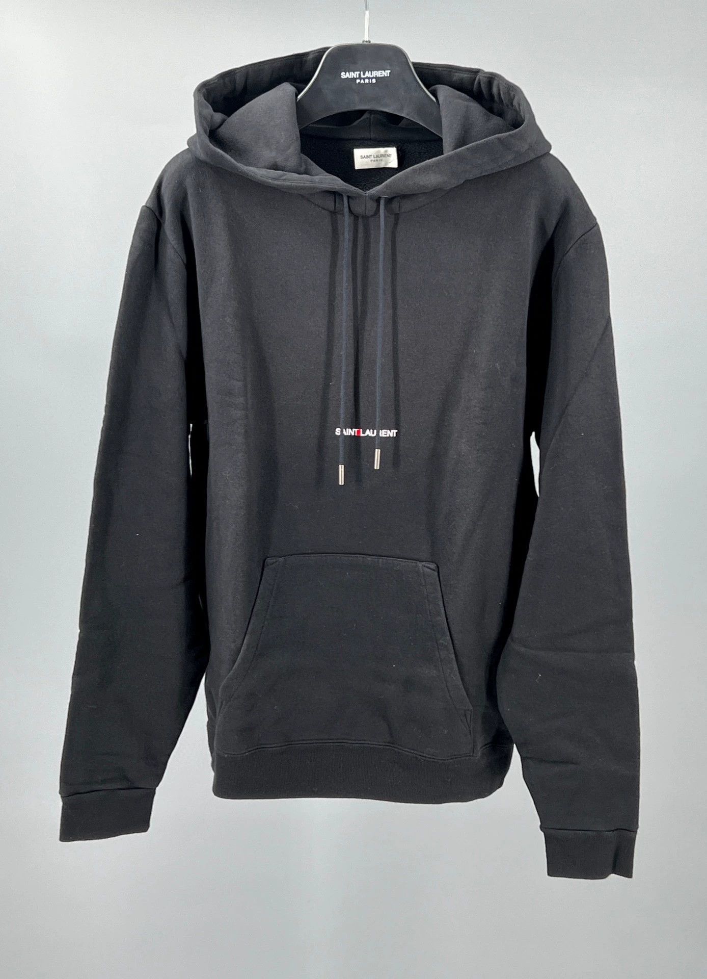 black cotton hooded sweatshirt for men