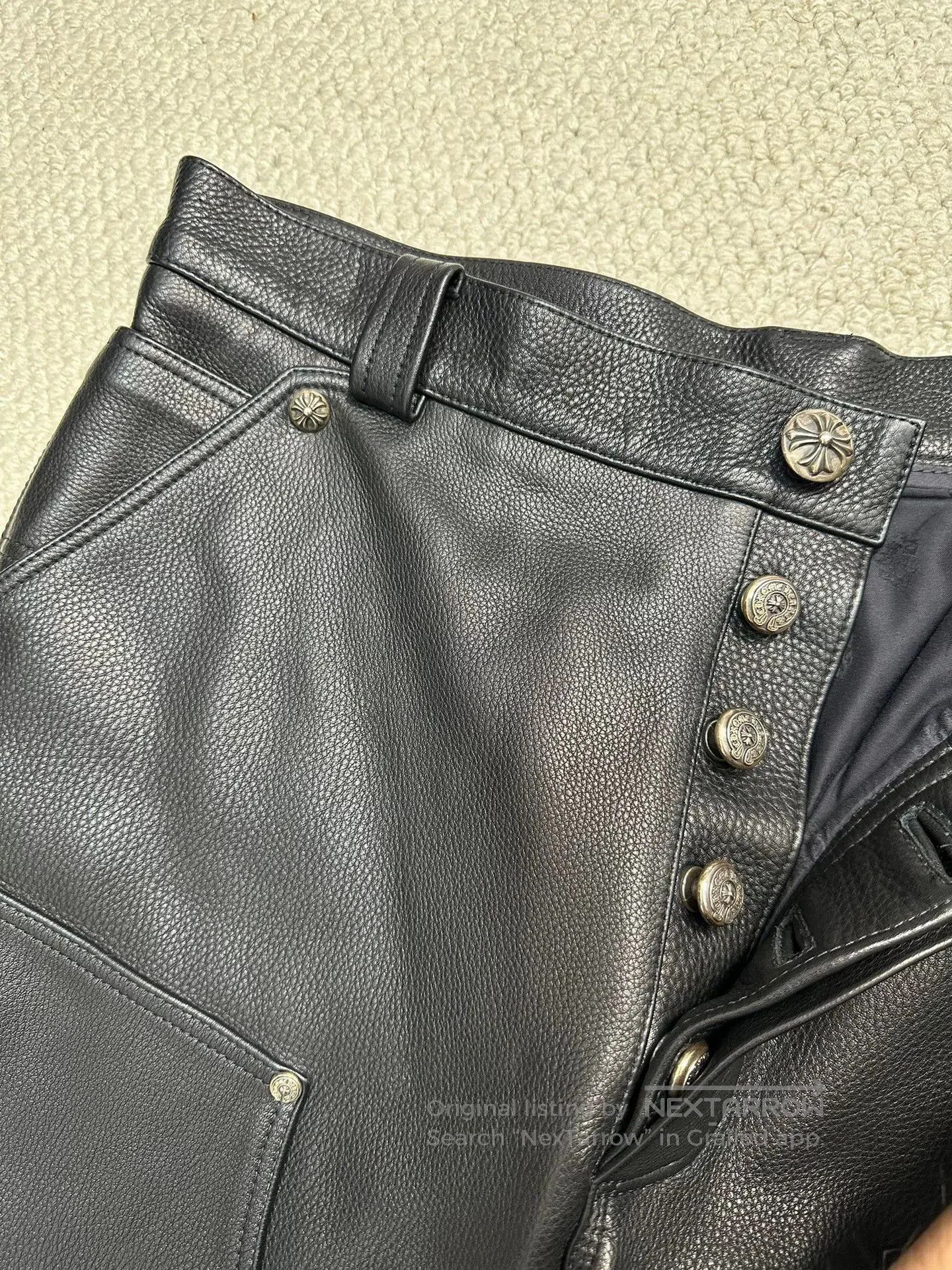 Chrome Hearts Chrome Hearts Leather Double Knee Pants. Size US 34 / EU 50 - 3 Thumbnail