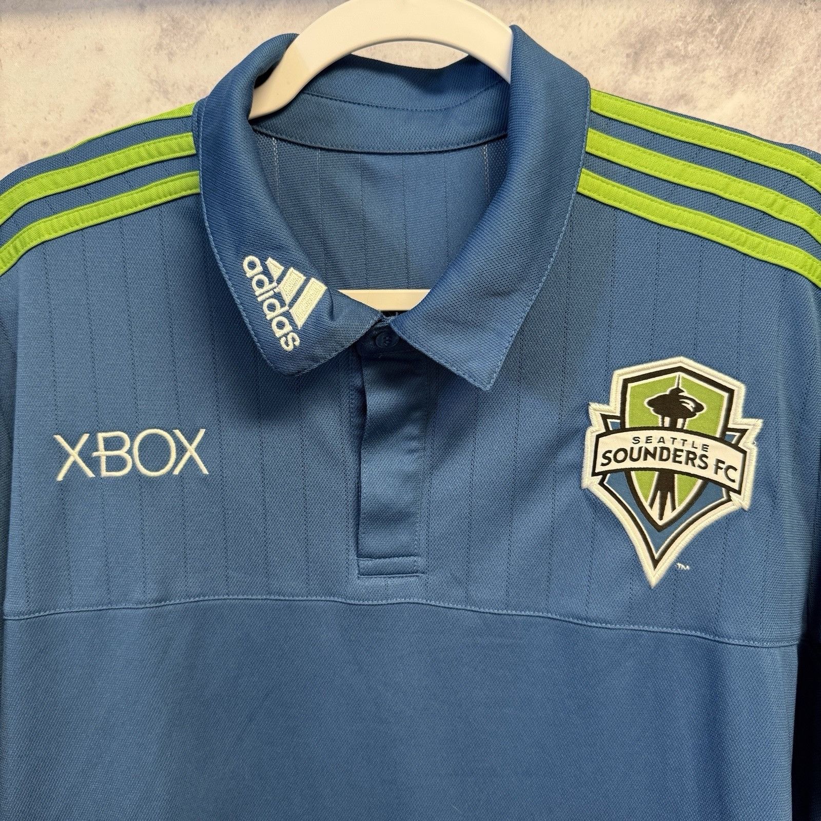 Adidas Seattle Sounders FC Adidas Jersey Mens XL Blue 2014 Soccer Size US XL / EU 56 / 4 - 3 Thumbnail