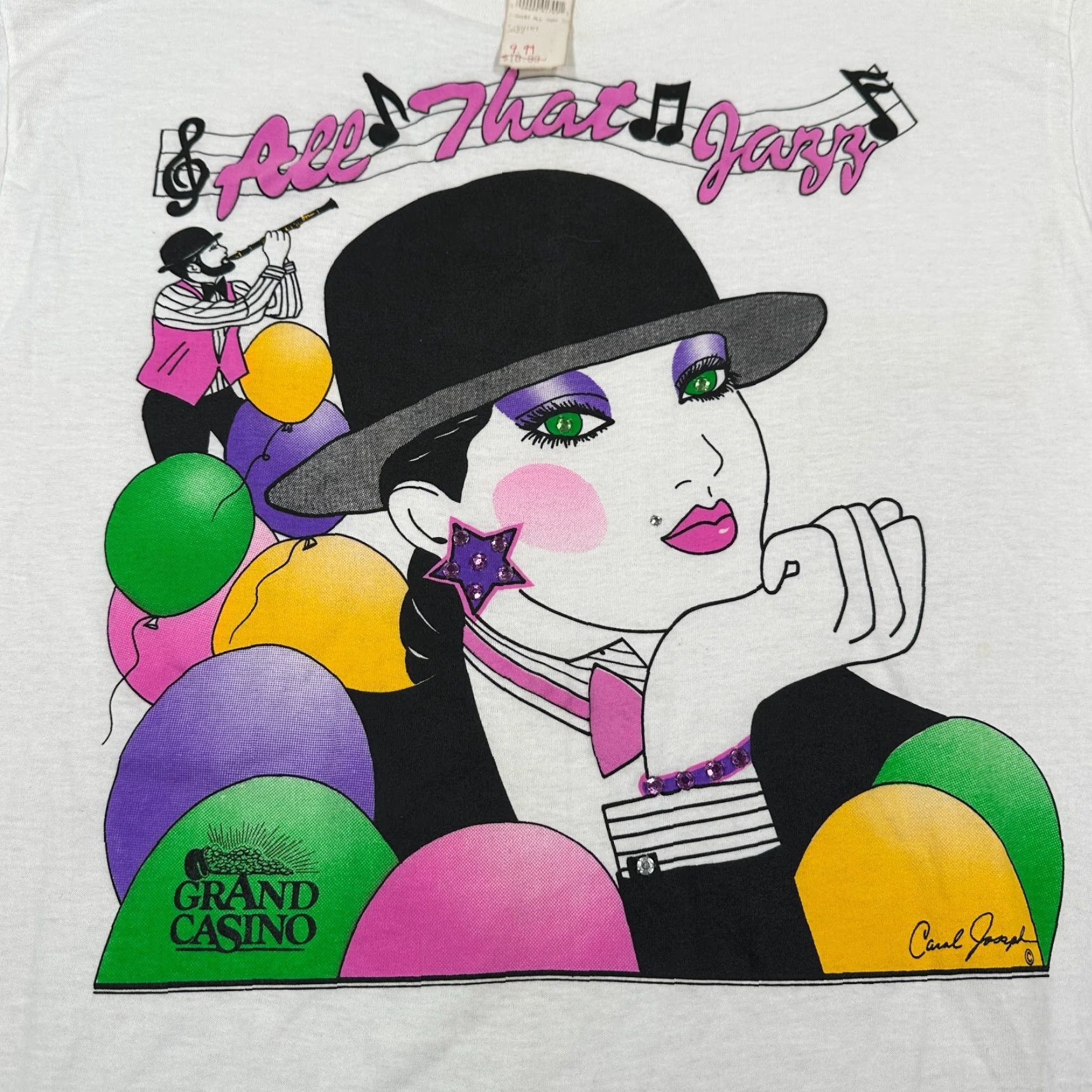 Vintage Face It T-Shirt White Women's One Size Graphic Print All That Jazz Carol Joseph Size ONE SIZE - 5 Thumbnail