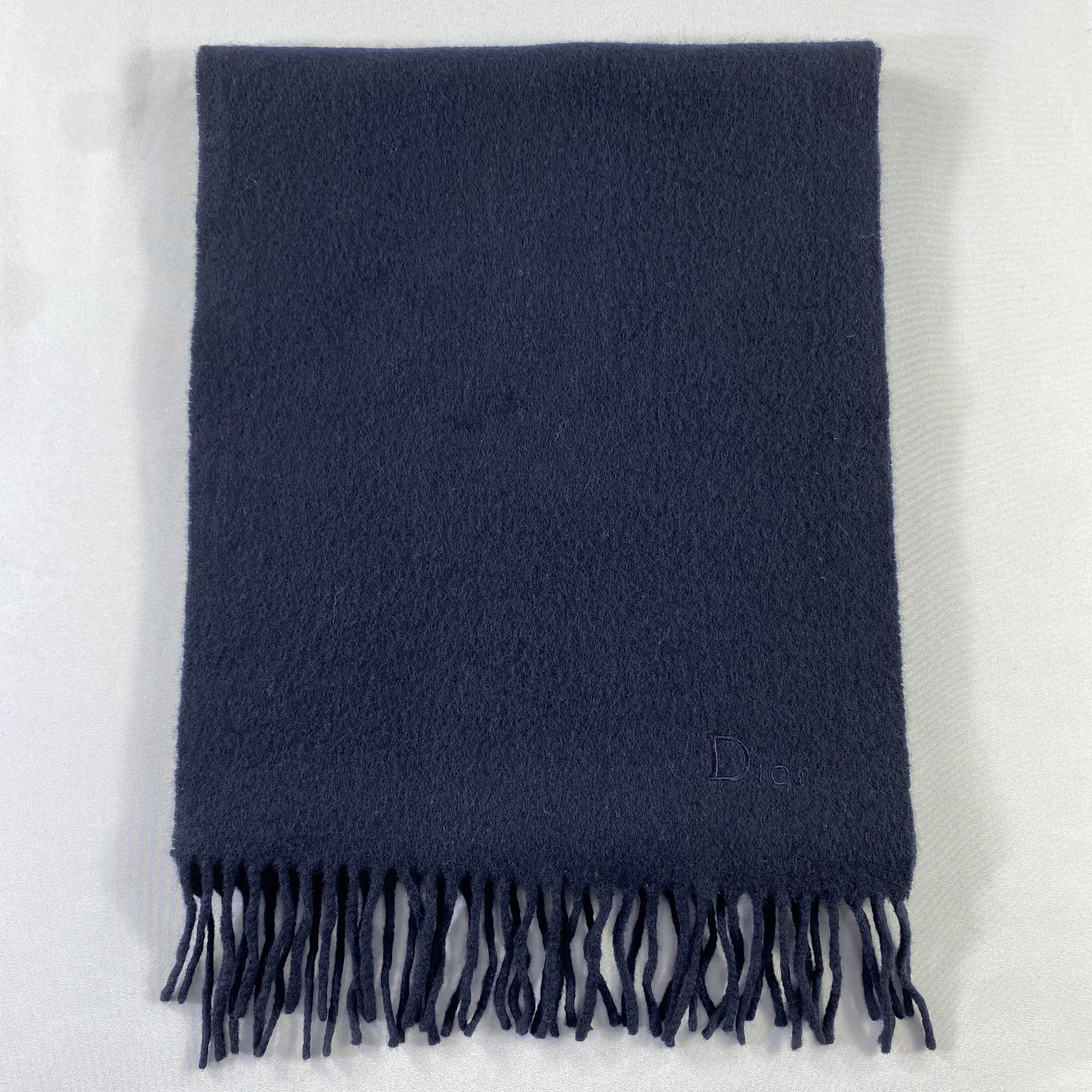 Christian Dior Monsieur × Vintage Christian Dior Scarf Plain Neck Wrap Wool Muffler Size ONE SIZE - 2 Thumbnail