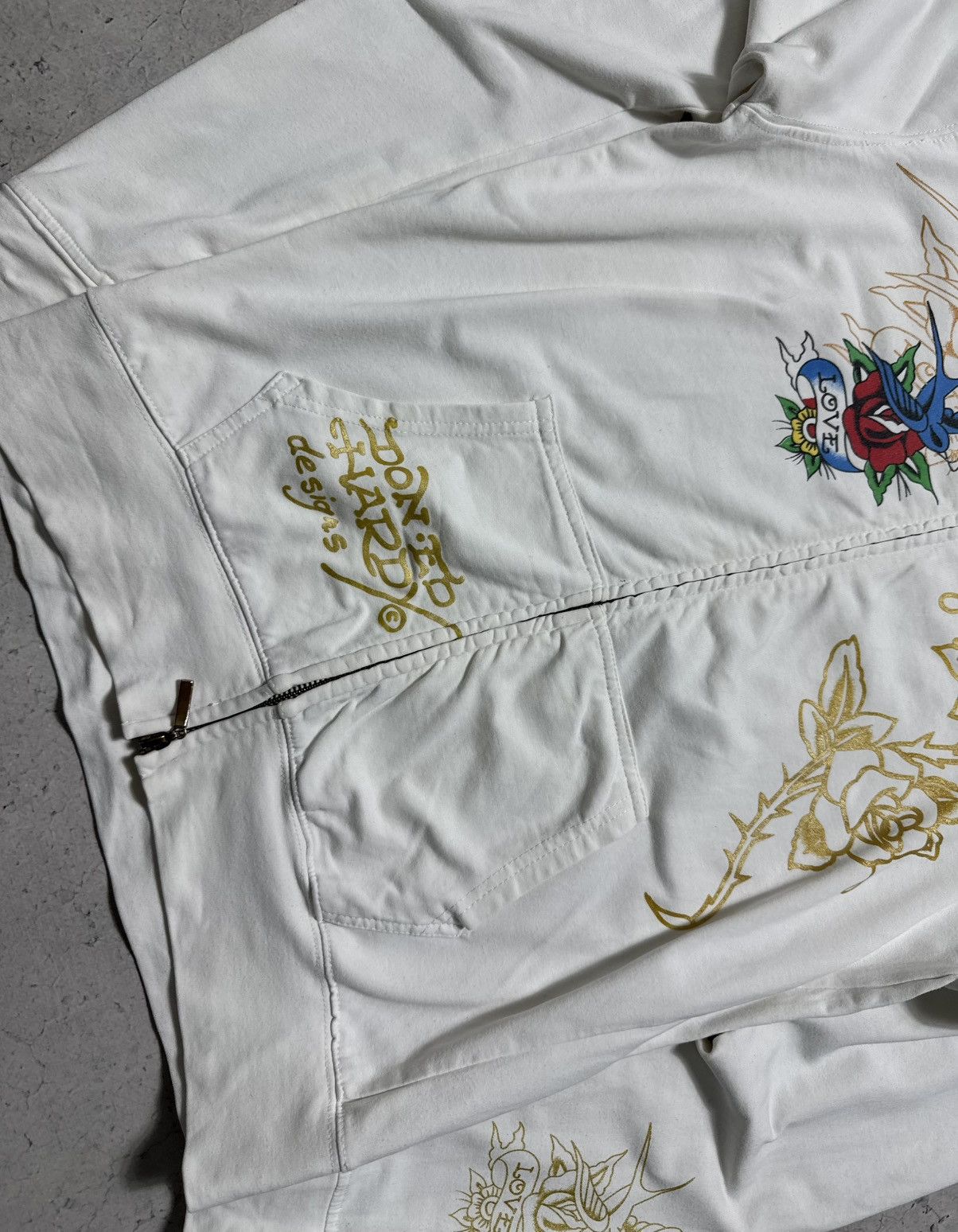 Ed Hardy Ed Hardy by Christian Audigier Women’s Full Zip Hoodie White Size XL / US 12-14 / IT 48-50 - 6 Thumbnail