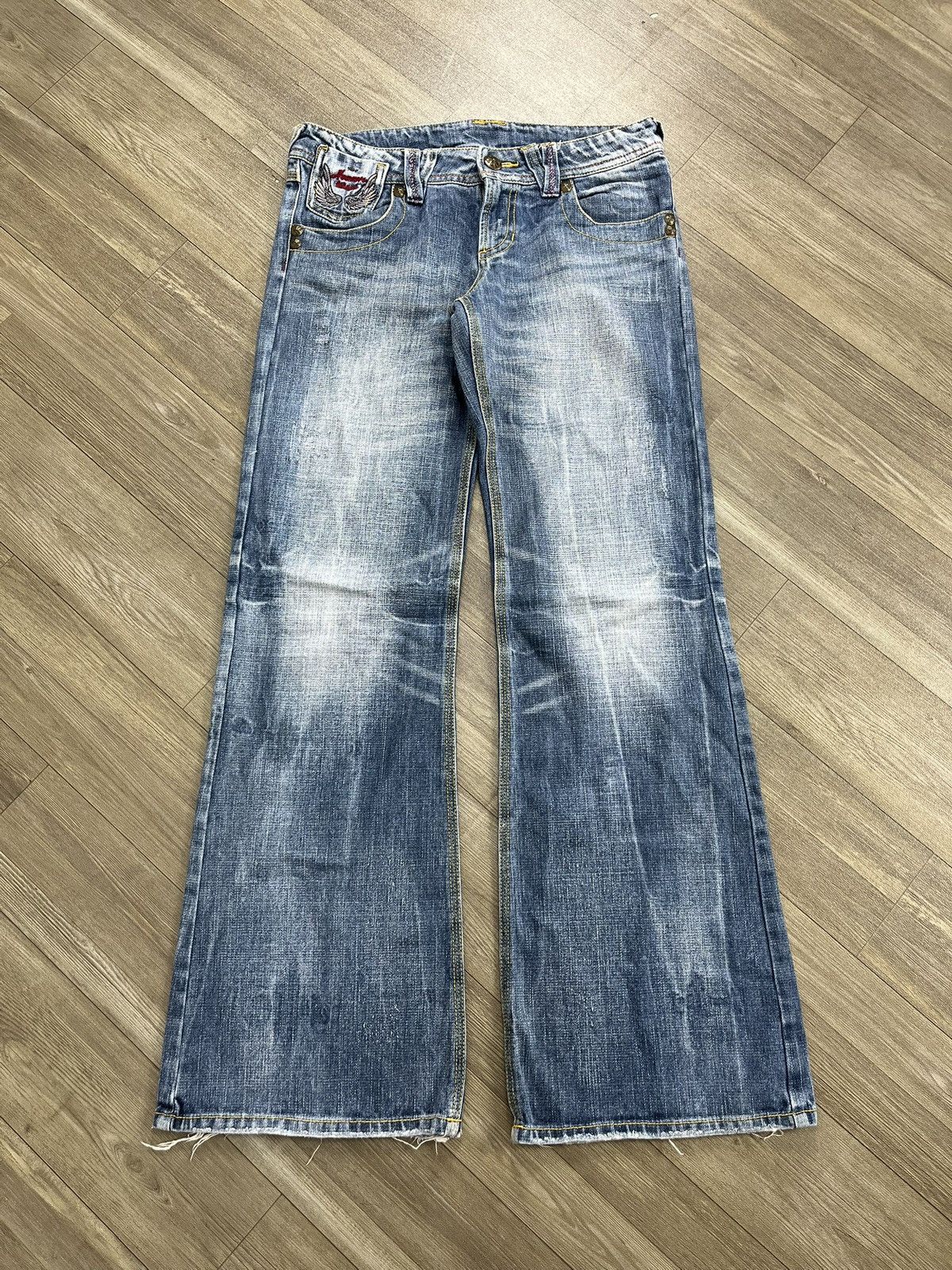 If Six Was Nine 2000s Heaven Winger Embrodiery Bootcut Lgb Style Flare Jeans Size US 30 / EU 46 - 1 Thumbnail