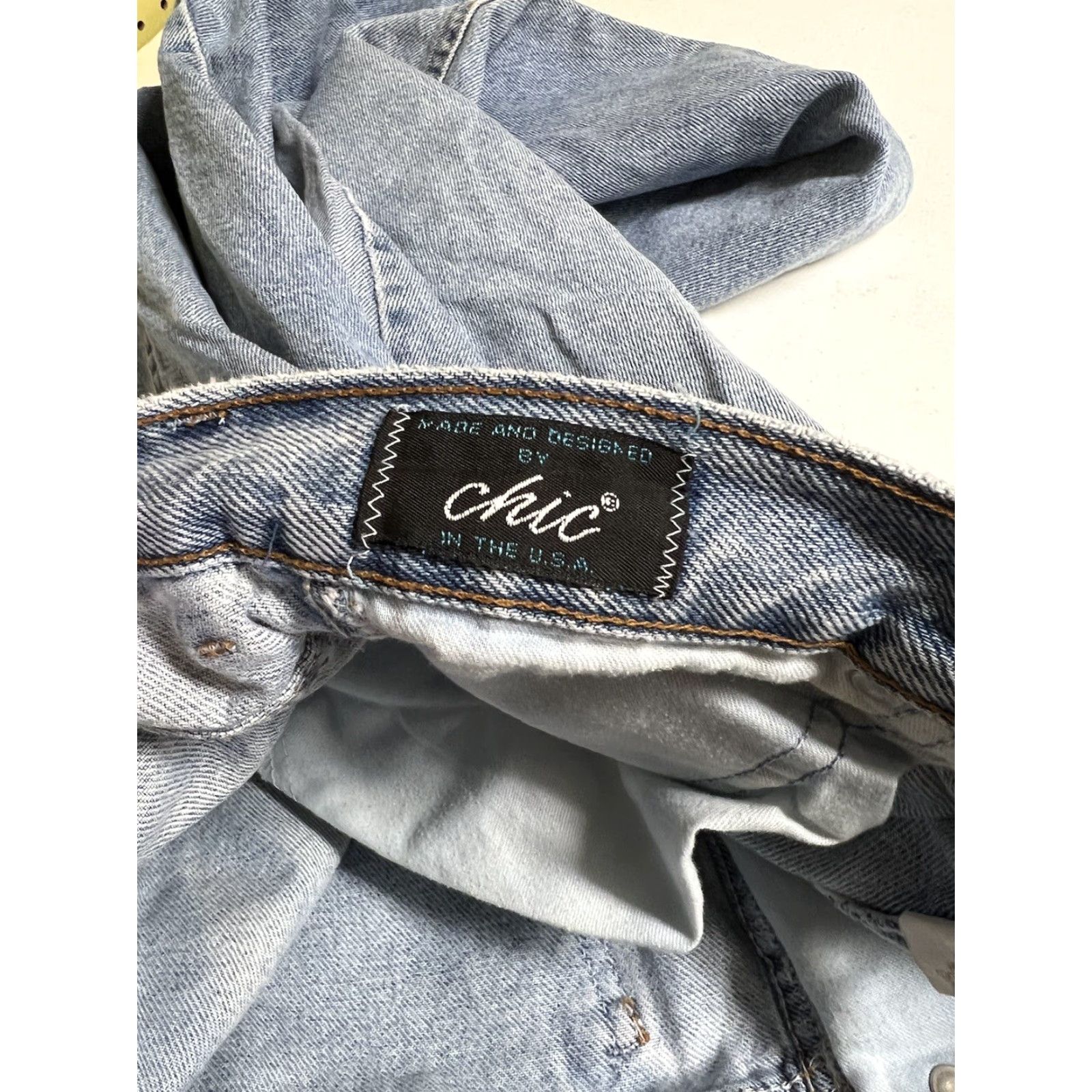 Vintage VINTAGE CHIC Jeans 5-Pocket Denim Tapered Relaxed High Rise 14 Blue Women Grunge 80s 90s USA Size 36" / US 14 / IT 50 - 4 Thumbnail
