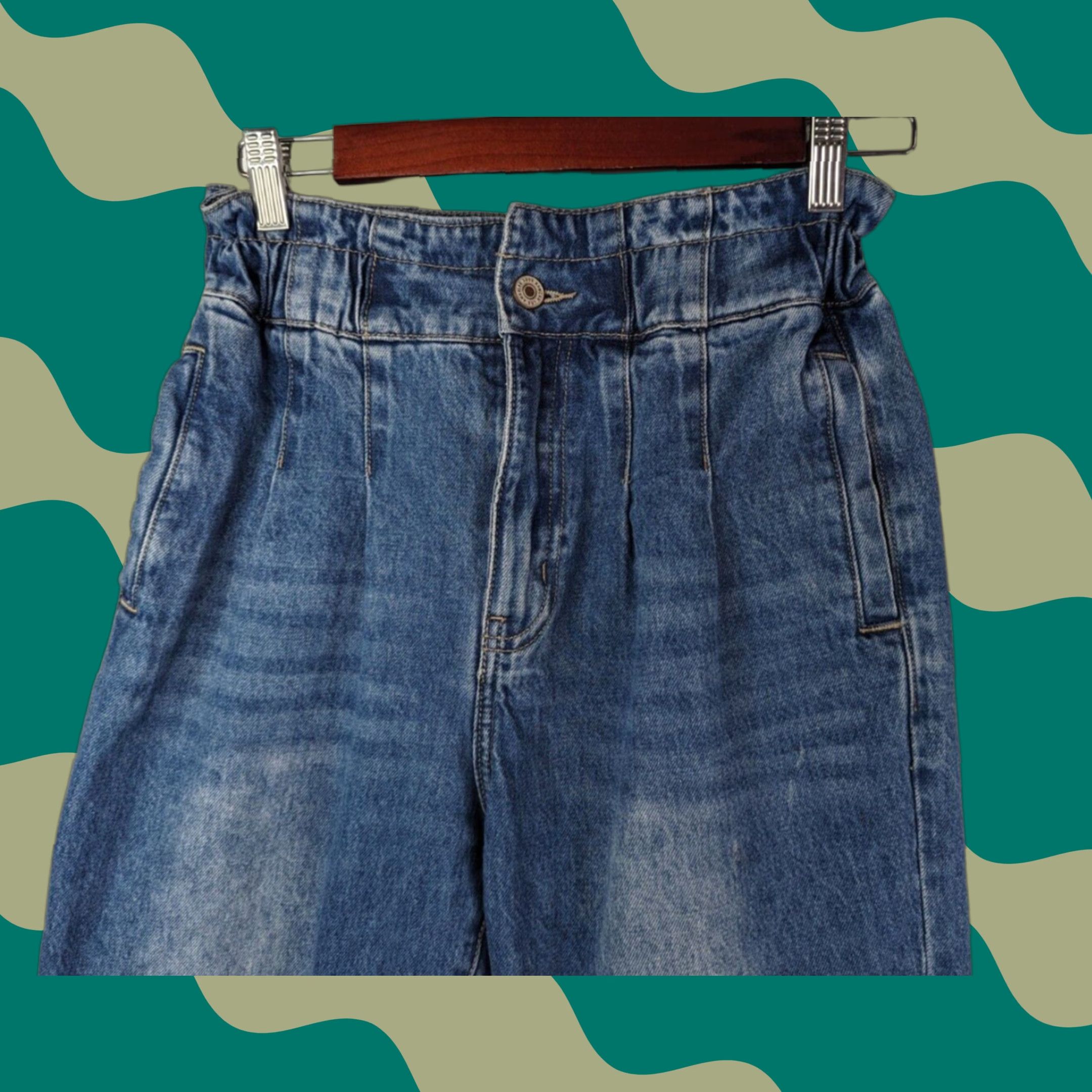 Vintage Kancan Womens Jeans Shirley Ultra High Rise Mom Style Paper Bag Y2K Size 5/26 Blue Denim 5-Pocket Design Regular Fit Womens Jeans Size 27" / US 4 / IT 40 - 1 Thumbnail