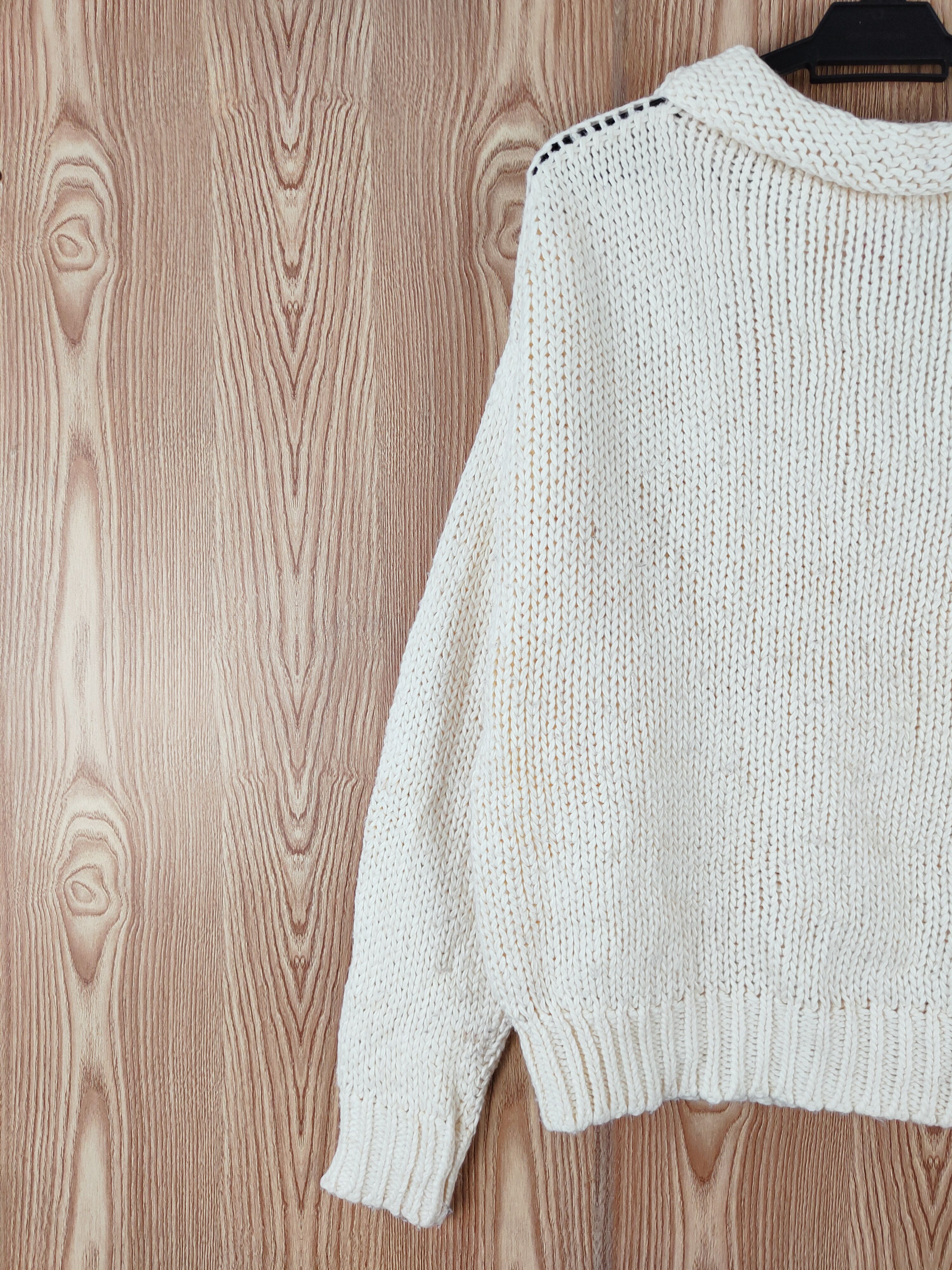 Vintage Bad-Stevie Beige Knitwear Sweatshirts #W485 Size US M / EU 48-50 / 2 - 4 Thumbnail
