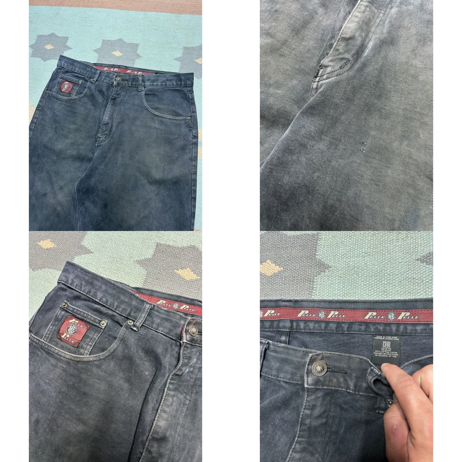 Pelle Pelle VINTAGE Pelle Pelle Jeans Wide-Leg Baggy Y2K Black Goth Grunge 38x34 Jeans Men Regular Inseam 34 Size US 38 / EU 54 - 8 Thumbnail
