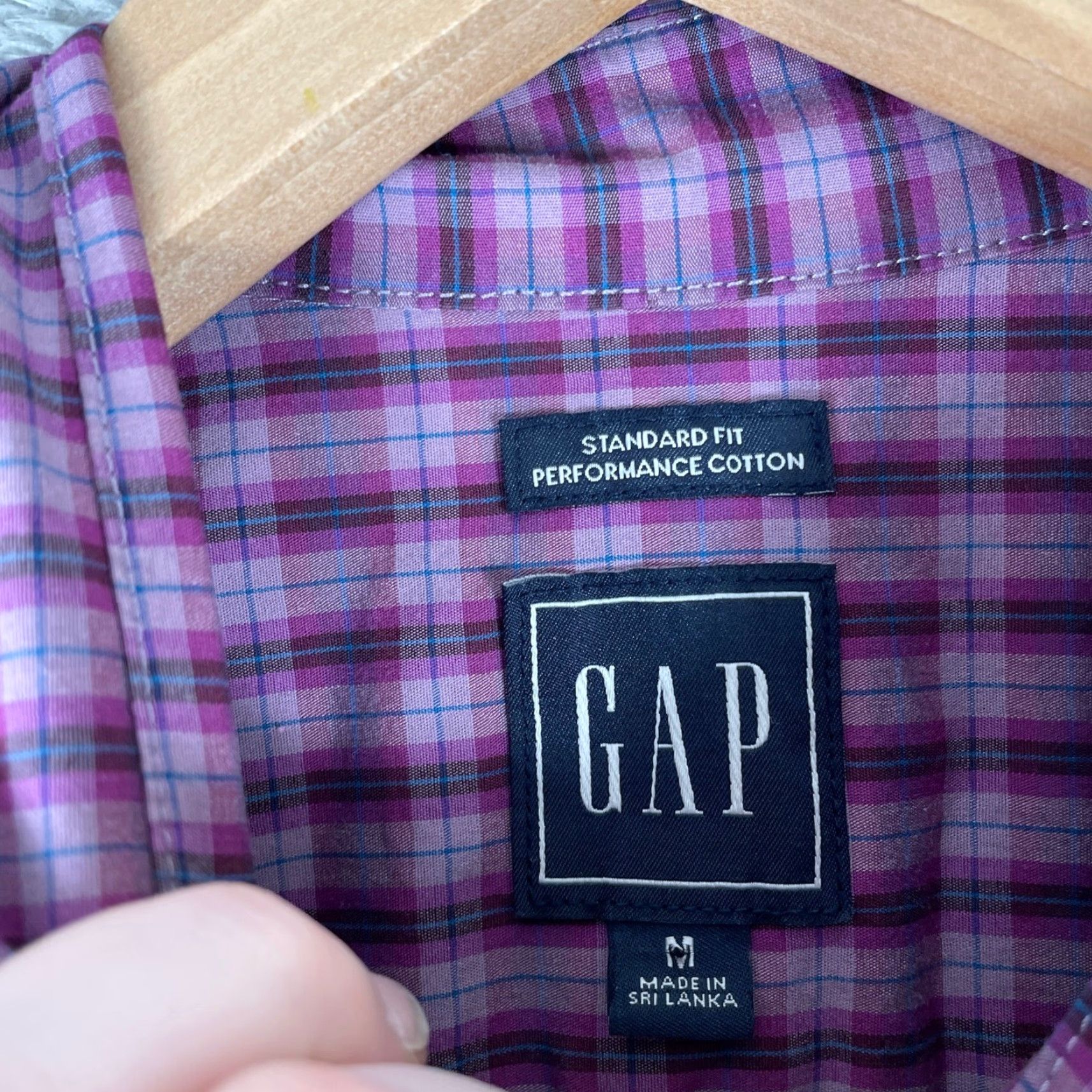 Gap Gap Shirt Mens M Purple Plaid Button-Down Size US M / EU 48-50 / 2 - 3 Thumbnail