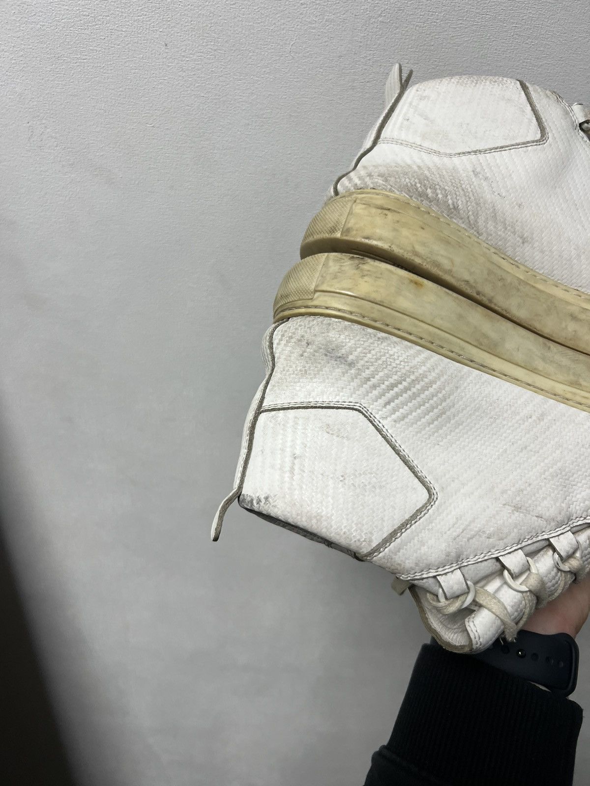 Balenciaga Balenciaga Arena High Top Leather Sneakers White Size 41 Size US 8 / EU 41 - 10 Thumbnail