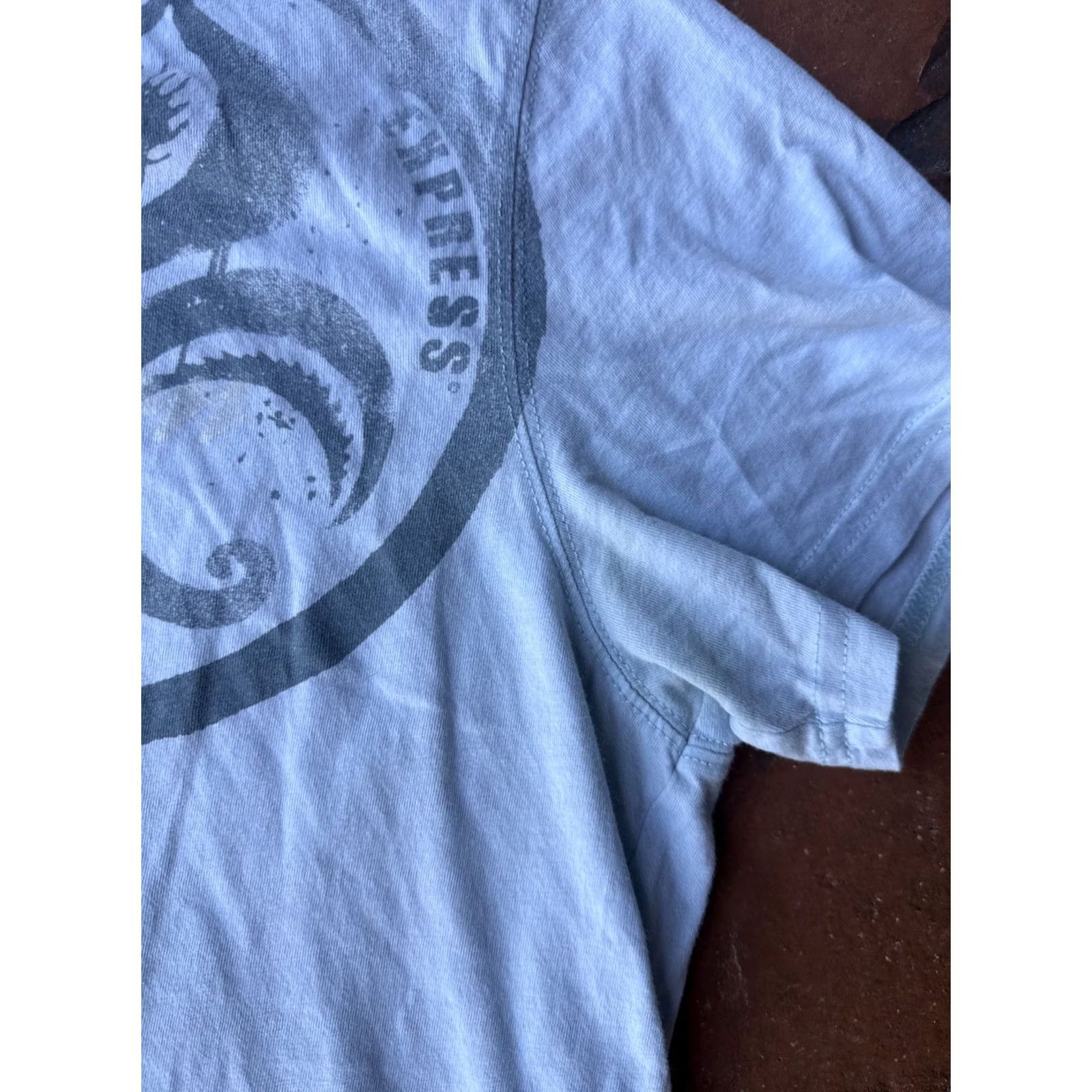 Express Y2K Express Fleur De Lis Cyber Goth T-Shirt Large Blue Grunge Emo Shirt Mens Size US L / EU 52-54 / 3 - 5 Thumbnail