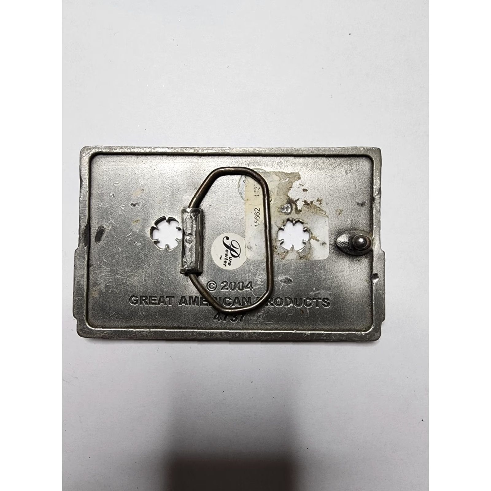 Vintage VINTAGE Great American Buckle Co. Cassette Tape Belt Buckle Men Size Not Specified Gray Pewter Rockabilly 2000s Size ONE SIZE - 2 Thumbnail