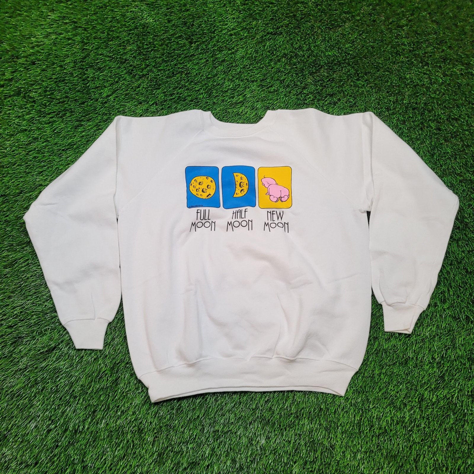 Hanes VTG 90s Hanes USA Funny Moon Butt Graphic Sweatshirt Boxy L Size US L / EU 52-54 / 3 - 2 Thumbnail