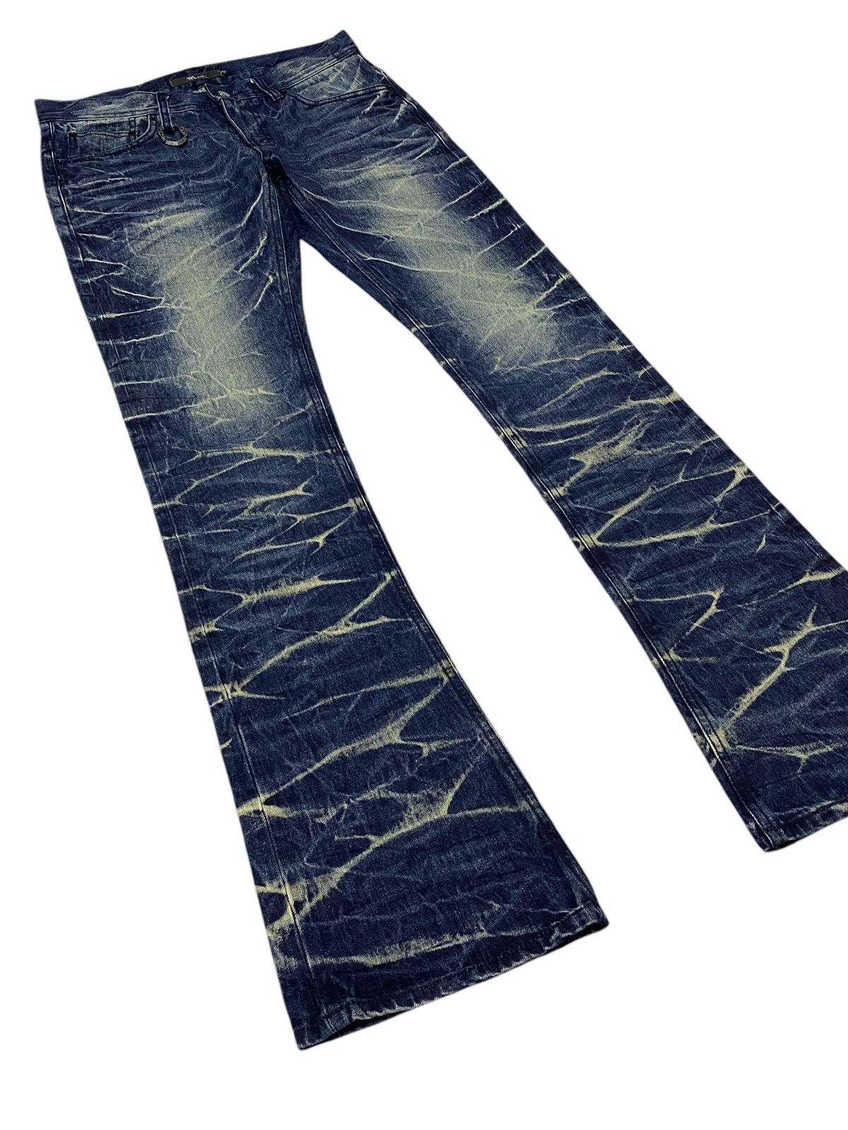 Hysteric Glamour Japanese Brand “MIDAS” Low Rise Glitter Splash BootCut Jeans Size US 30 / EU 46 - 9 Thumbnail
