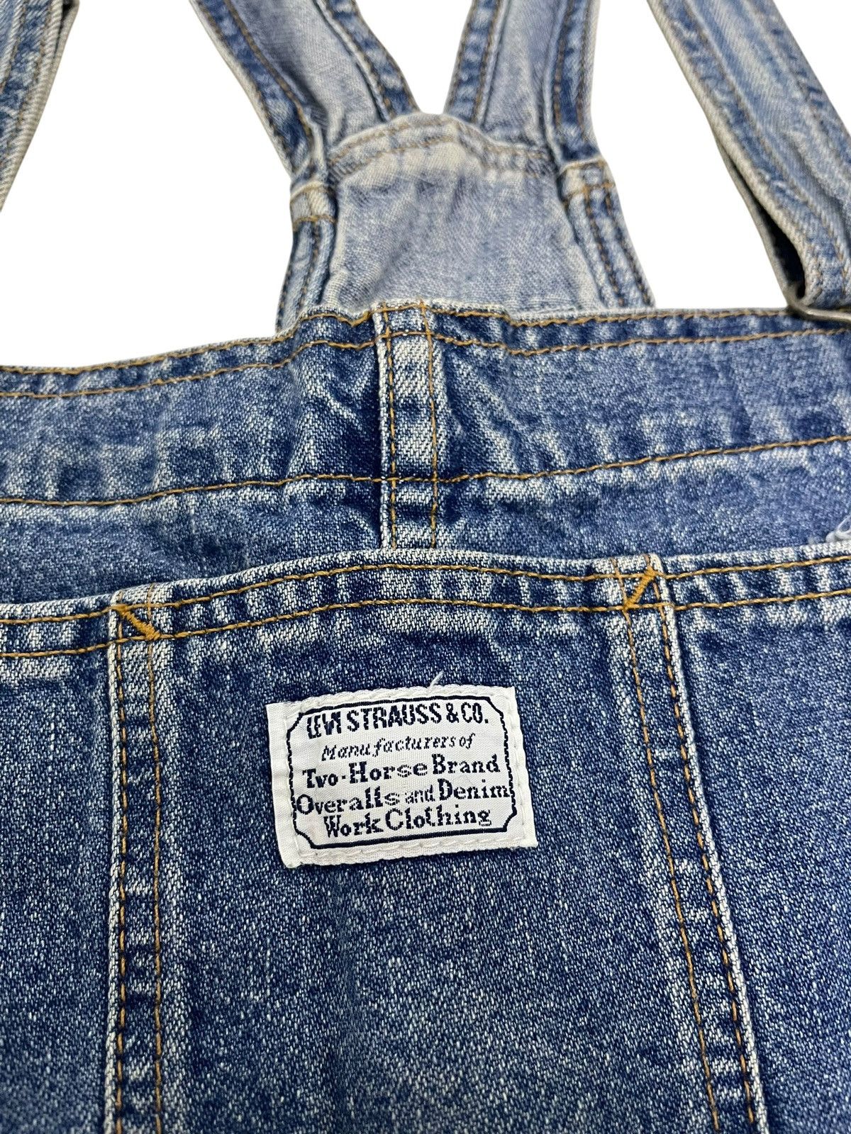 Levi's Vintage Clothing Vintage 90s Levi’s Black Tab Denim Short Overalls Size 38" / US 16 / IT 52 - 4 Thumbnail