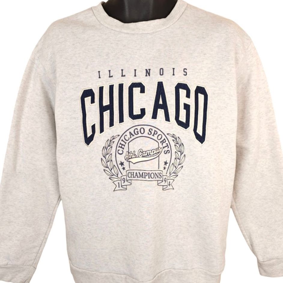 Vintage VINTAGE Chicago Illinois Sweatshirt Mens Size Medium Gray Sports Travel Destination Size US M / EU 48-50 / 2 - 2 Thumbnail
