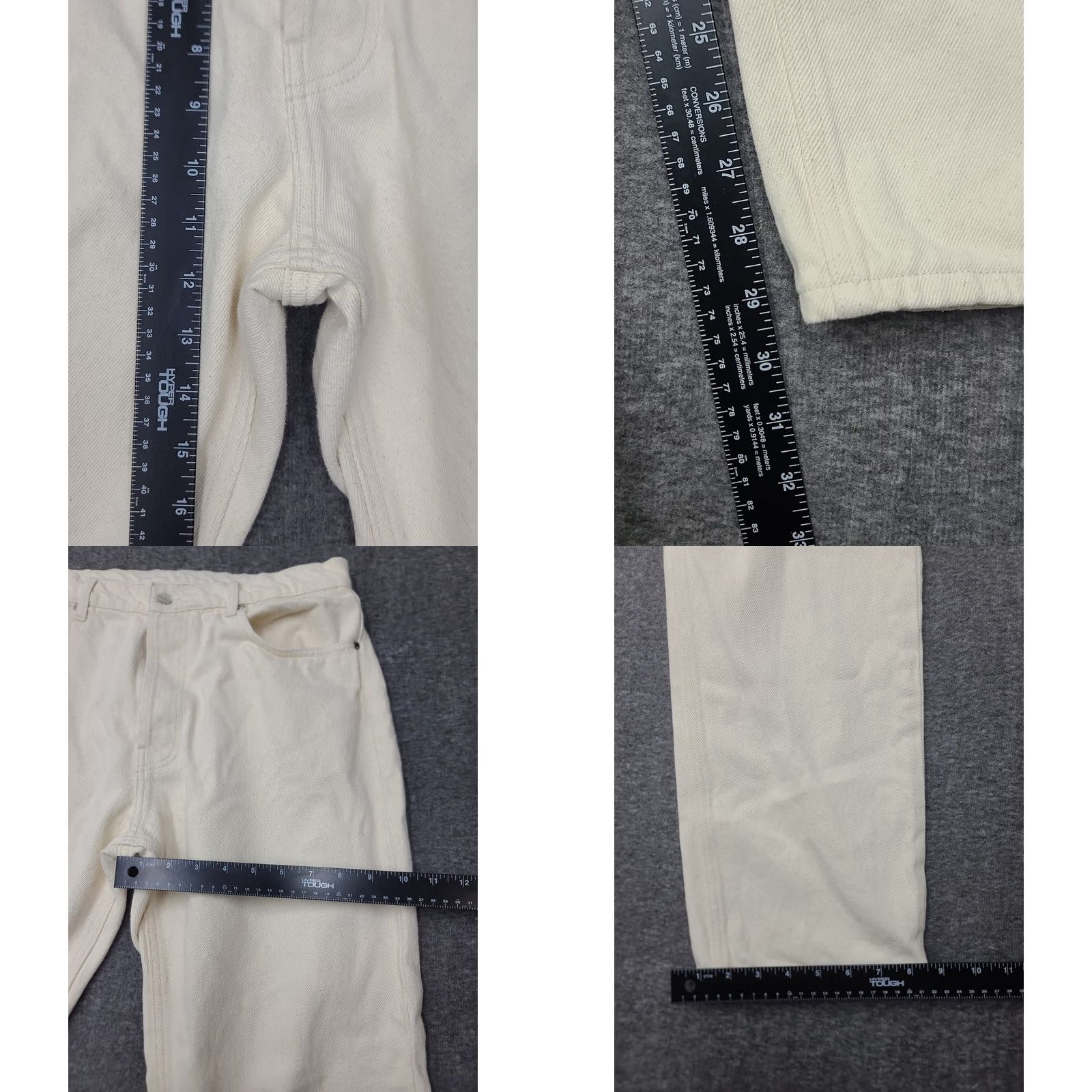 Vintage Djerf Avenue Jeans Cream White Organic Cotton Button Fly Straight Leg 31 Womens Regular Size 31 Inseam 30 Relaxed Vintage No Pattern Solid Size 24" / US 00 / IT 34 - 8 Thumbnail