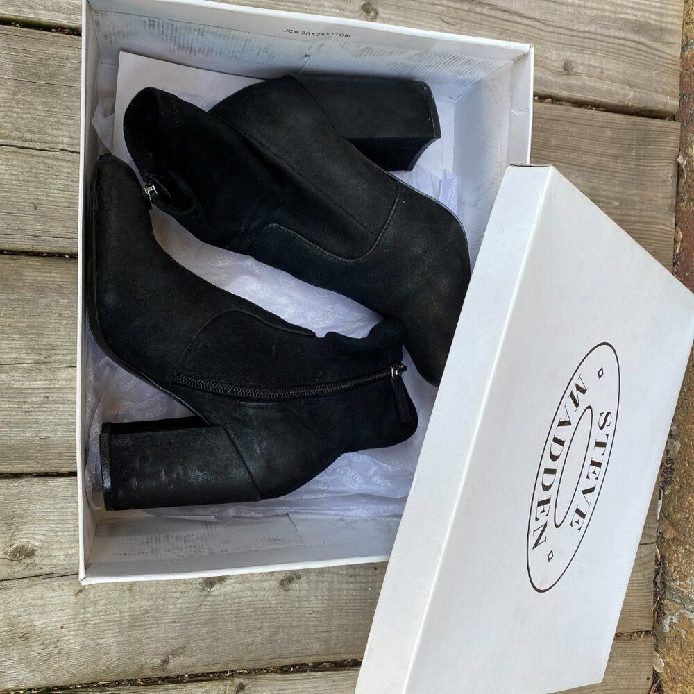 Steve Madden Vintage Steve Madden TATEE Black Block Heel Ankle Booties S Size US 5 / IT 35 - 5 Thumbnail