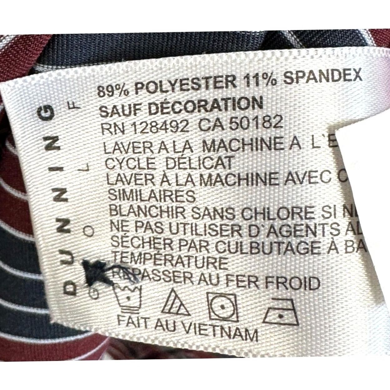 Vintage Dunning Golf Polo Shirt Mens XL Maroon Navy Striped Performance Breathable Stretch Golf Polo Shirt Size US XL / EU 56 / 4 - 6 Thumbnail