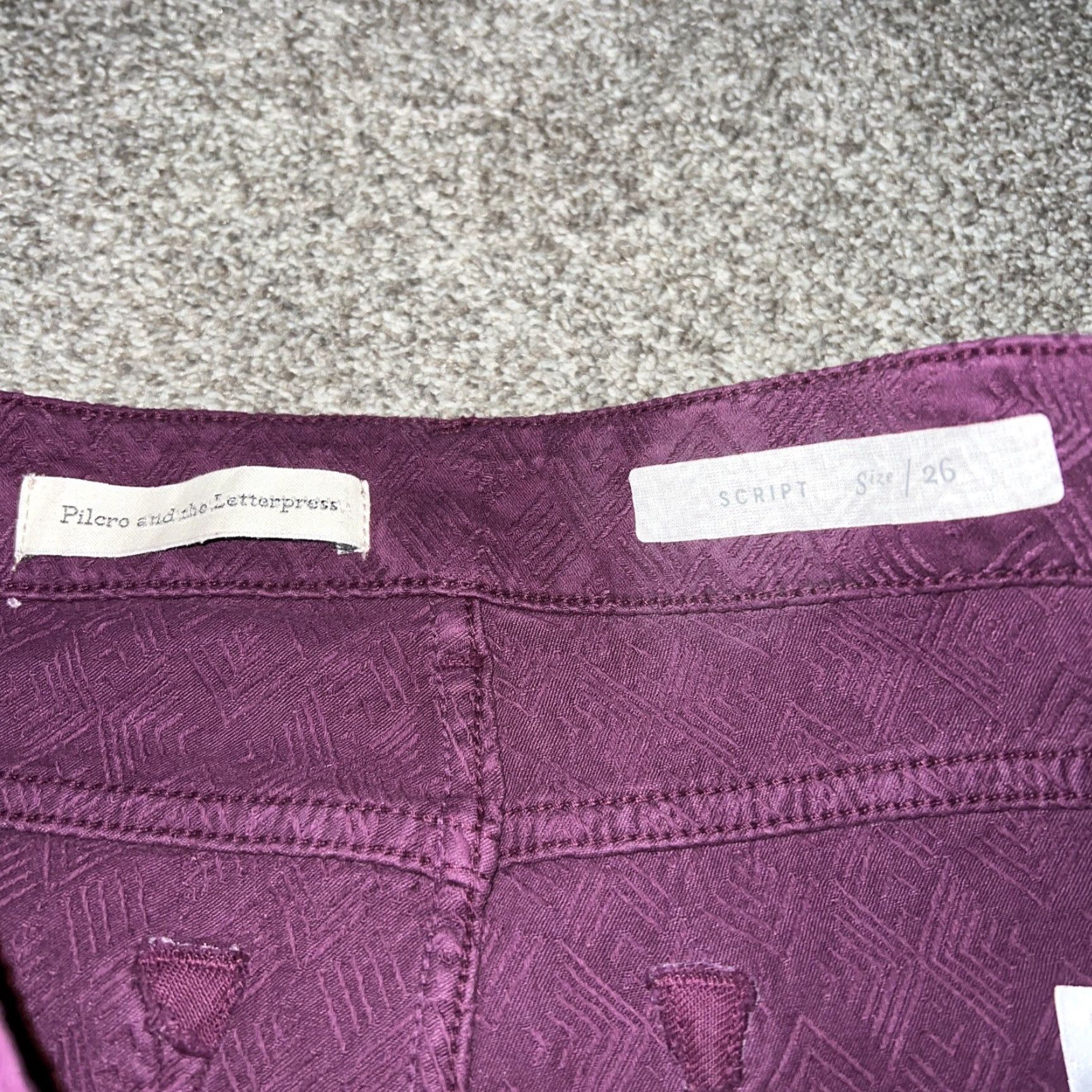Vintage Pilcro And The Letterpress Purple Textured Skinny Jeans Womens Size 26 Purple Skinny Jeans Ladies 26 Womens Size 26" / US 2 / IT 38 - 3 Thumbnail