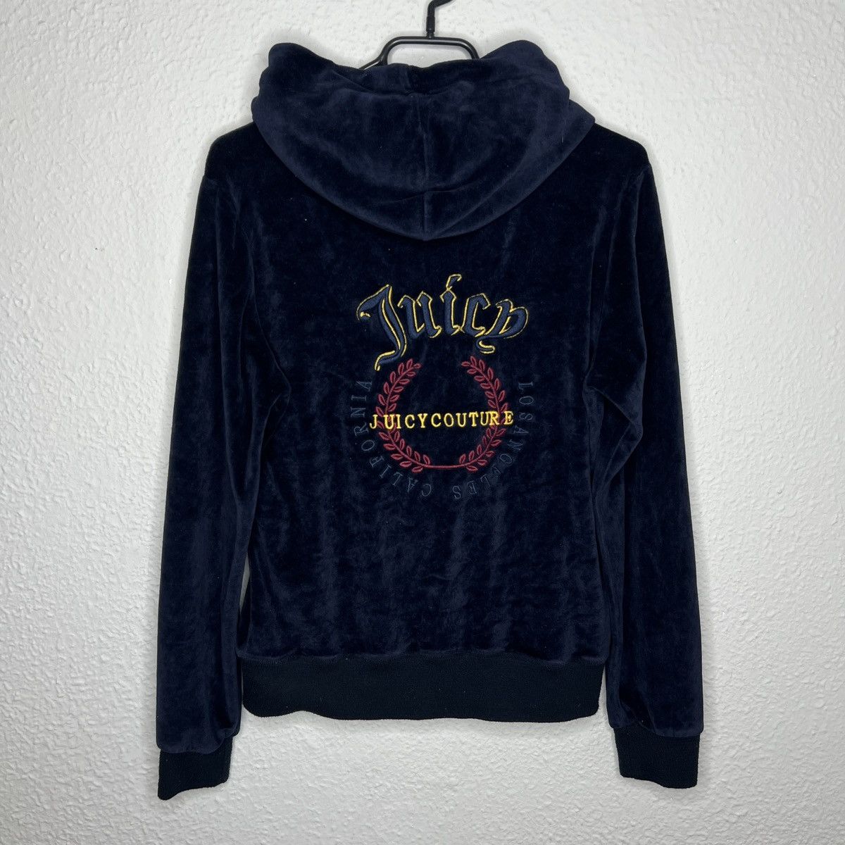 Juicy Couture × Vintage Juicy Couture Black Label Velour Hoodie Navy Big Logo Size M / US 6-8 / IT 42-44 - 1 Thumbnail