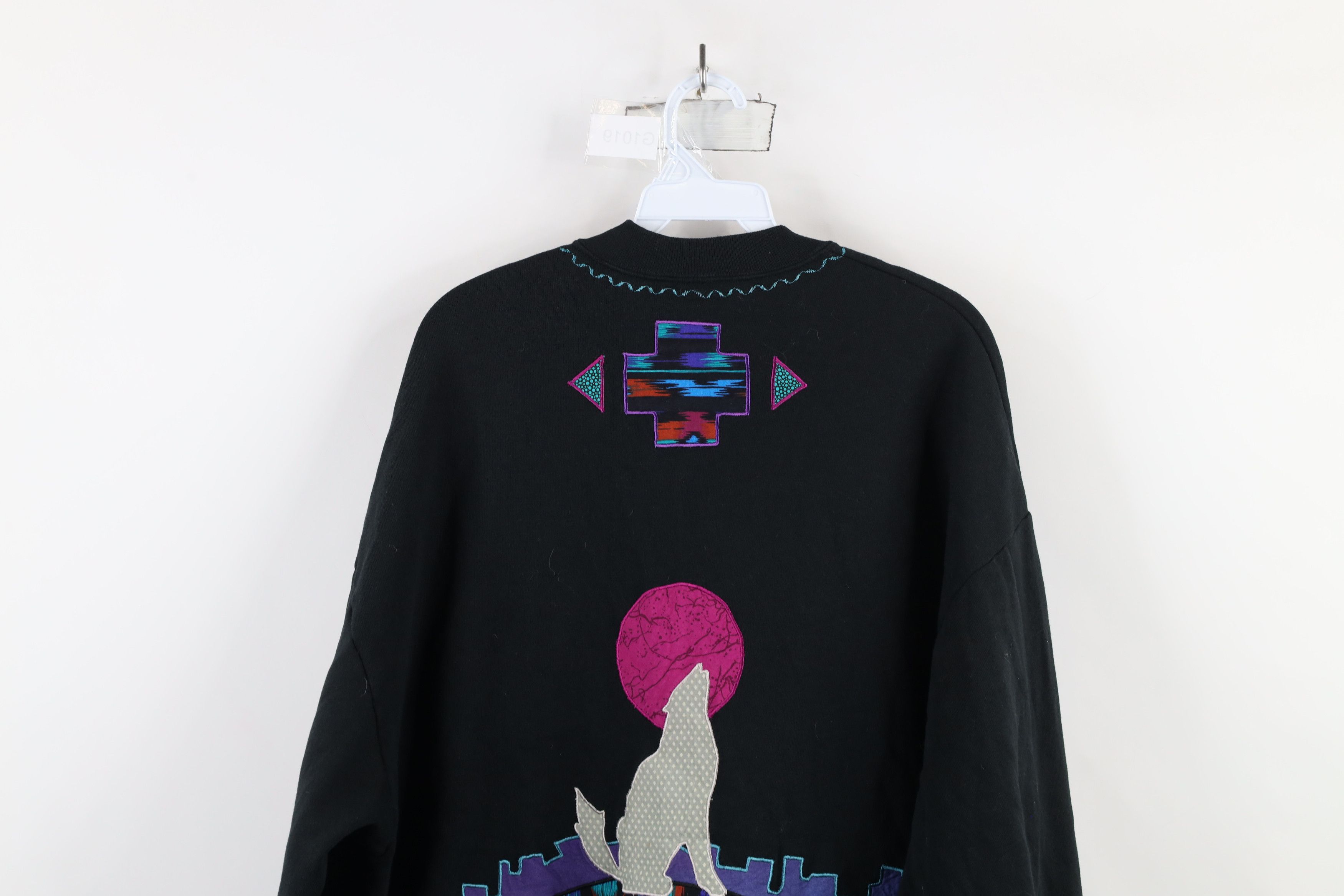 Vintage Vintage 90s Streetwear Southwestern Cardigan Sweatshirt USA Size XXL / US 16-18 / IT 52-54 - 14 Thumbnail