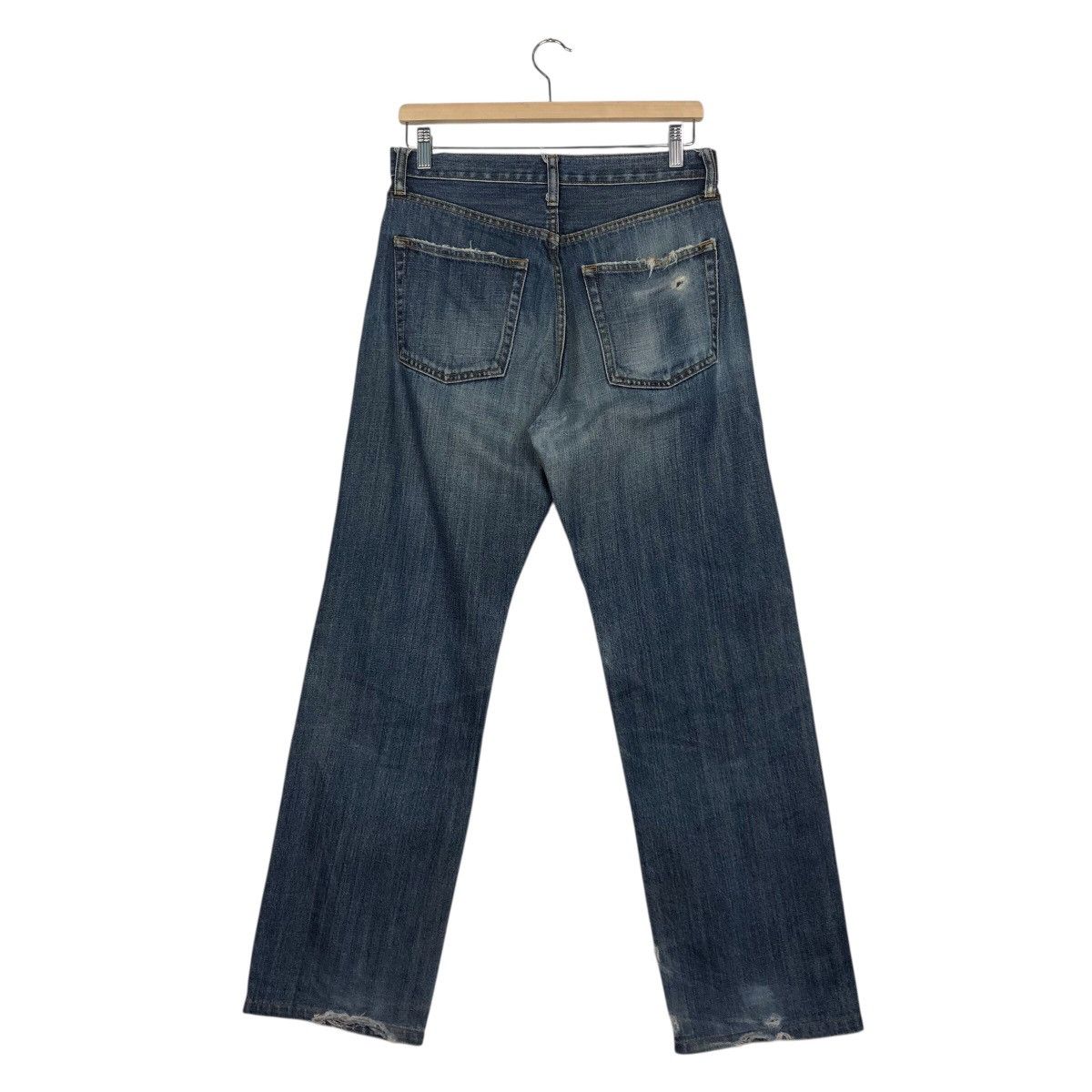 Japanese Brand Ring Denim Dark Wash Straight Leg Jeans Faded Size US 30 / EU 46 - 9 Thumbnail