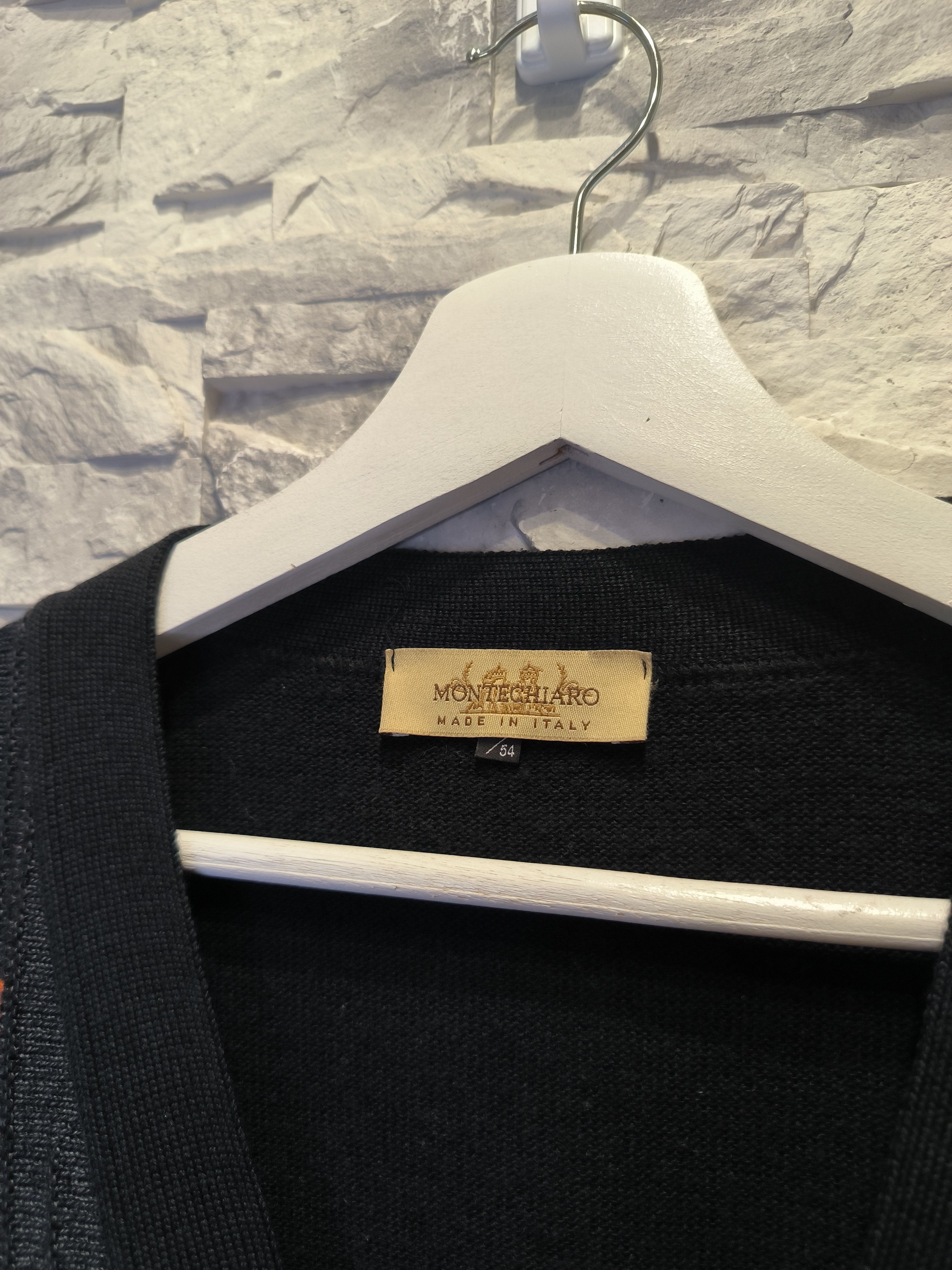 Other Montechiaro Cardigan Knitwear Italy Made Lana Wool Black Size US L / EU 52-54 / 3 - 4 Thumbnail