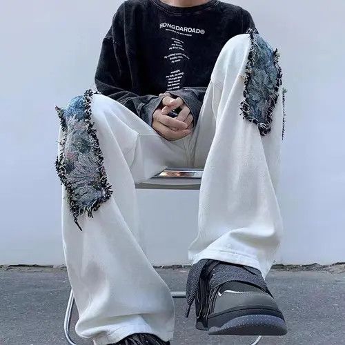 VIBE Street patchwork contrast embroidered heavyweight jeans Size US 30 / EU 46 - 7 Thumbnail