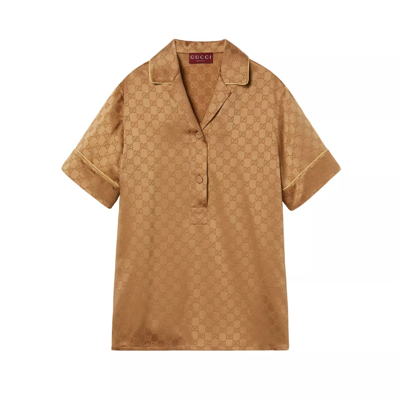 GUCCI $1500 Copper GG Satin Shirt New & Authentic