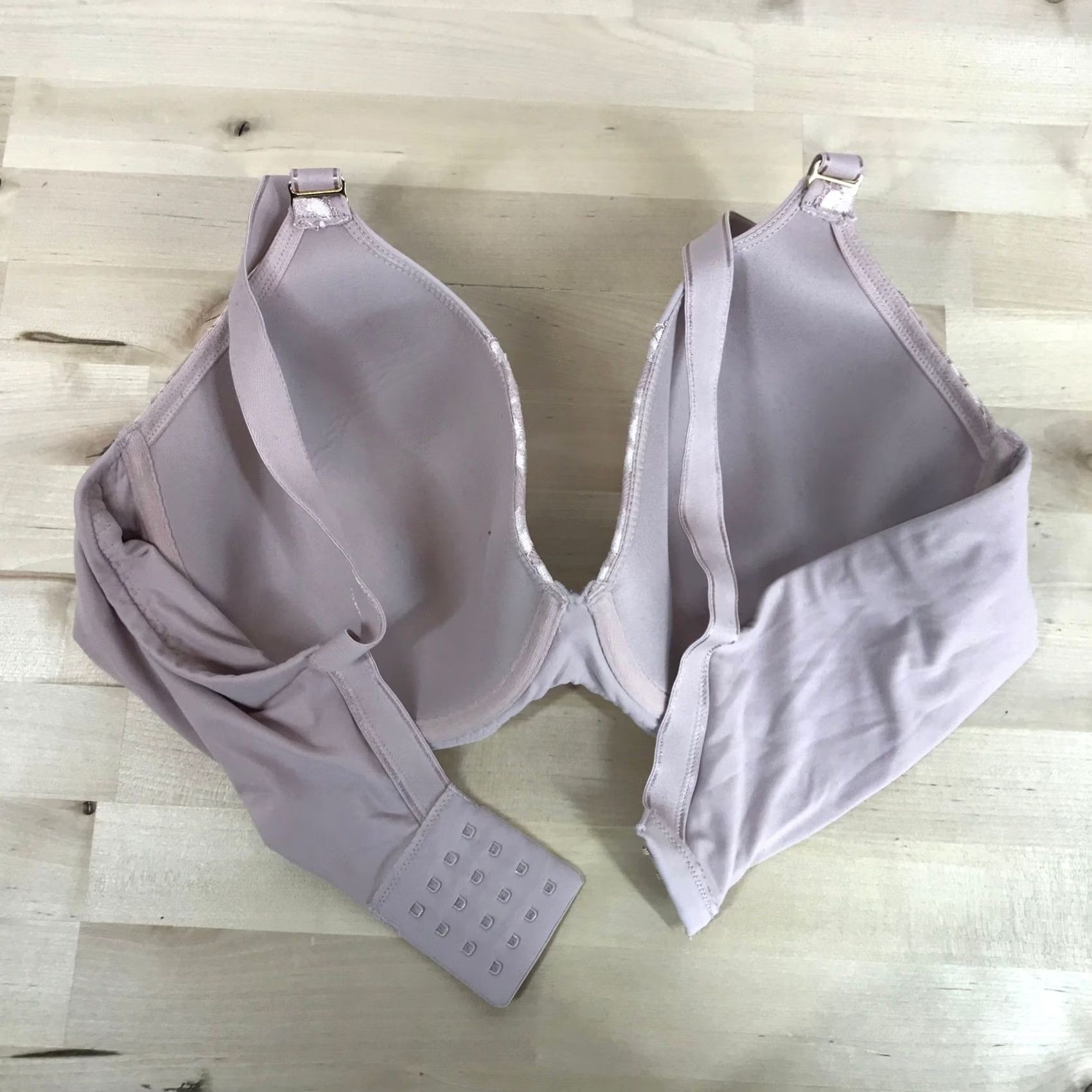 Vintage Soma Embraceable Perfect Coverage Bra Underwire 40D Dusty Mauve Lace Trim Size ONE SIZE - 4 Thumbnail