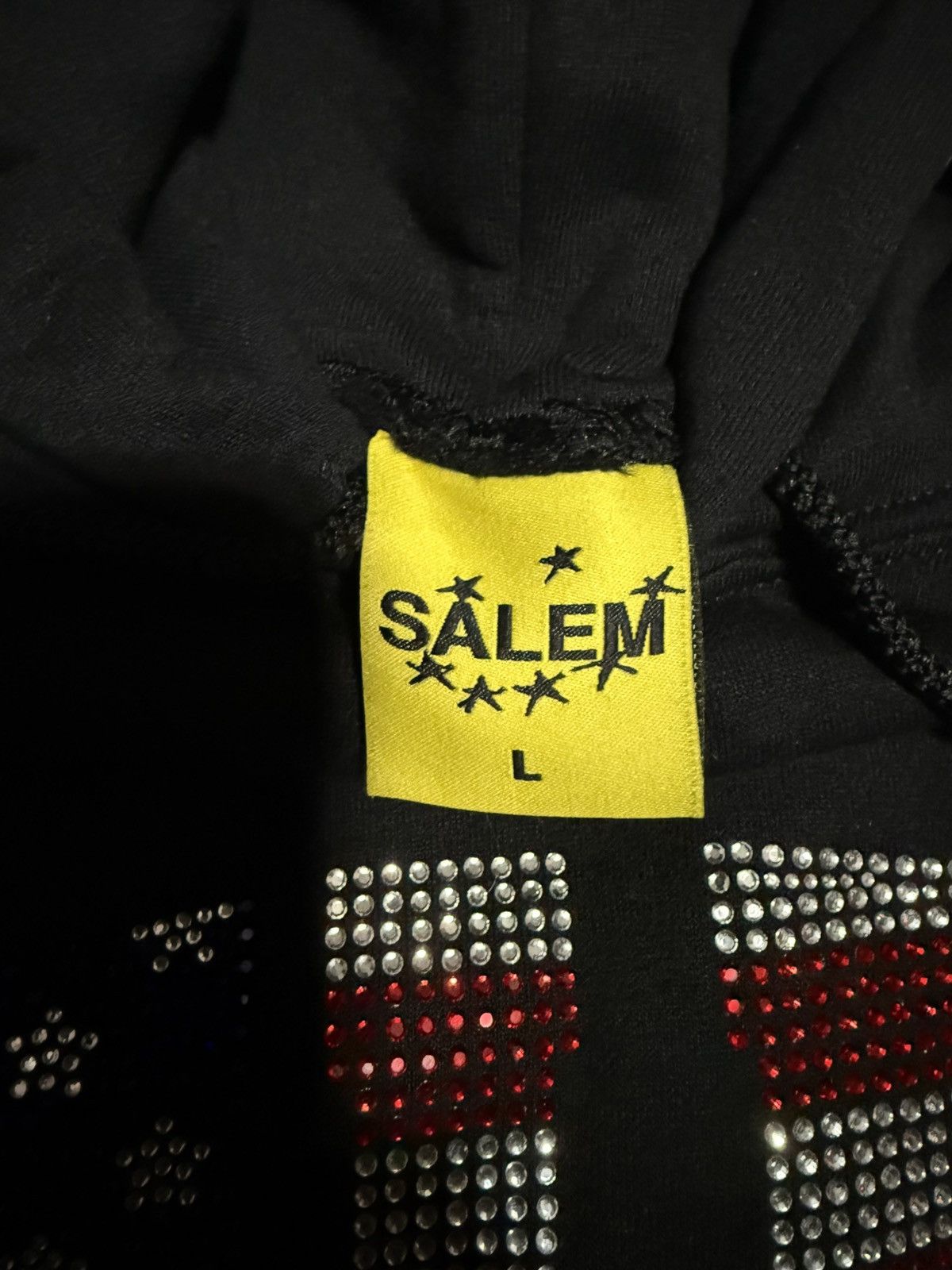 S4LEM Salem S4LEM Rhinestone USA Flag Hoodie Black OG Authentic Size US L / EU 52-54 / 3 - 4 Thumbnail