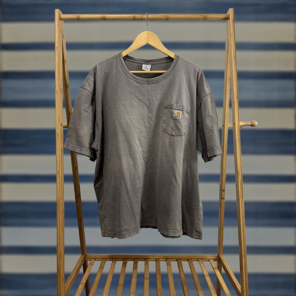 Carhartt VTG Carhartt Gradient Sun Faded Pocket Front Work WIP T-Shirt Gray XL Mens Shirt Size US XL / EU 56 / 4 - 1 Thumbnail