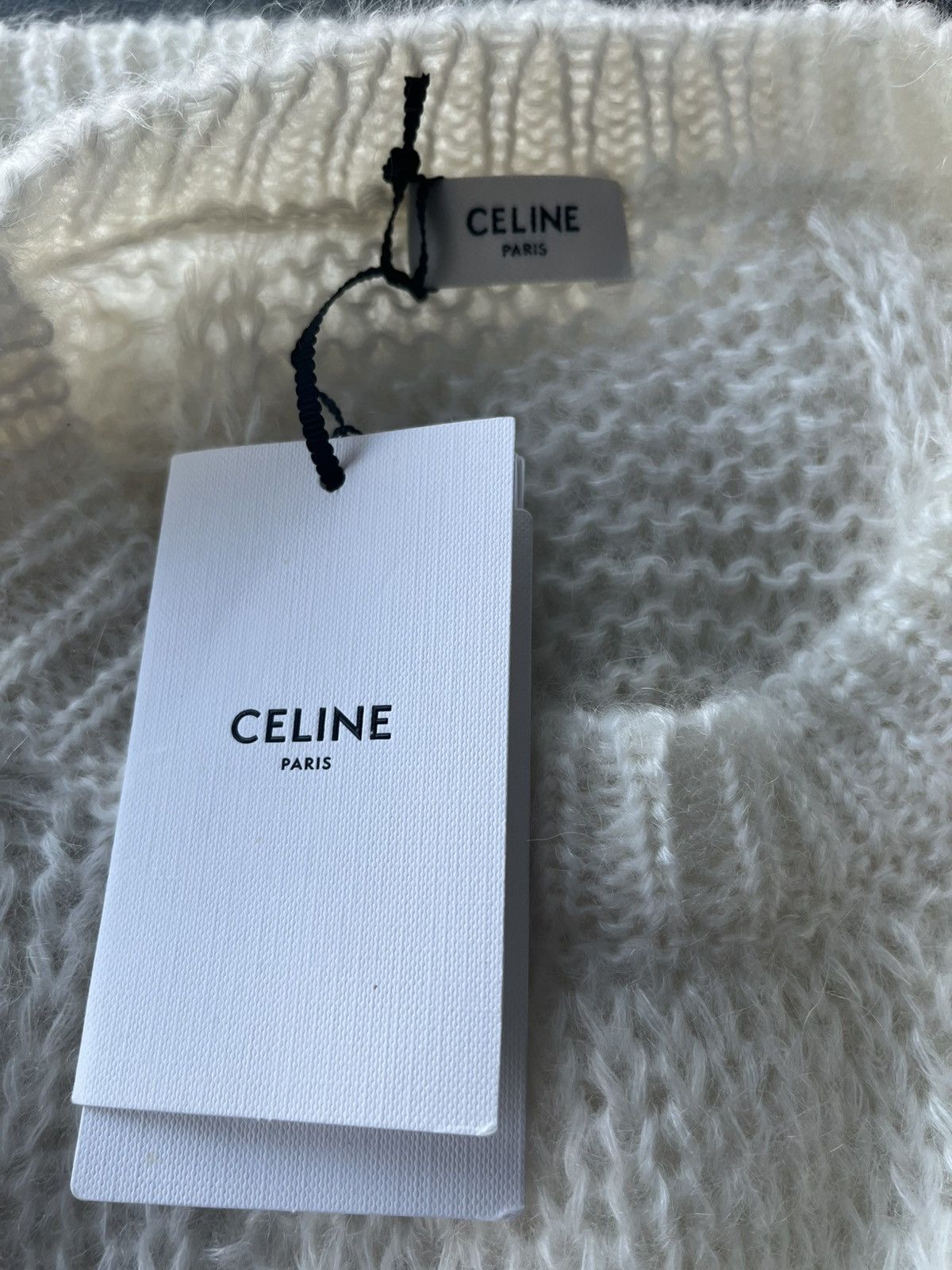 Celine × Hedi Slimane Brand New Super Runway Celine by Hedi Boxy Aran Sweater Size US XXL / EU 58 / 5 - 4 Thumbnail
