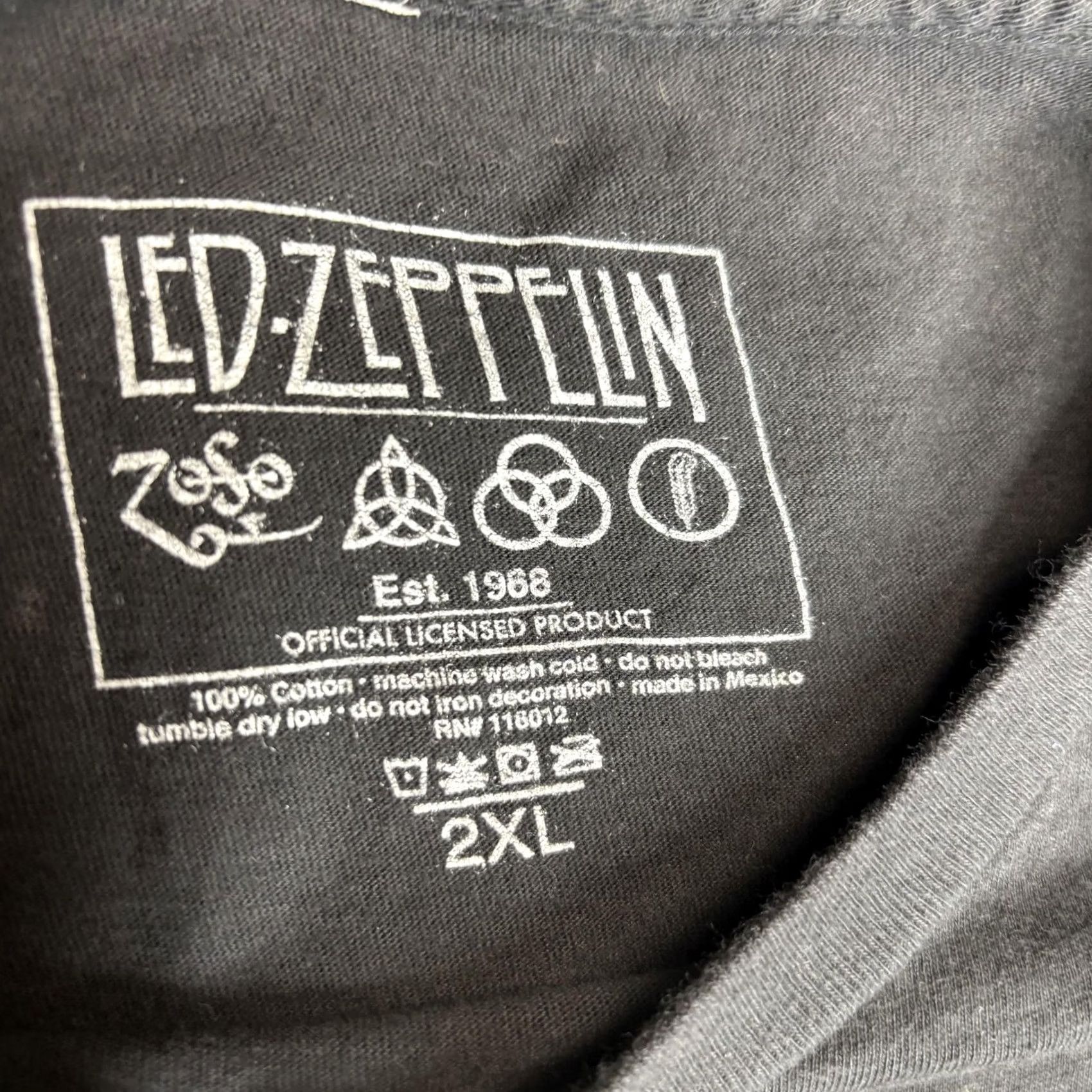 Vintage Led Zeppelin Shirt Mens 2XL Black Hermit Lantern Graphic Rock Band T-Shirt Tee Size US XXL / EU 58 / 5 - 3 Thumbnail